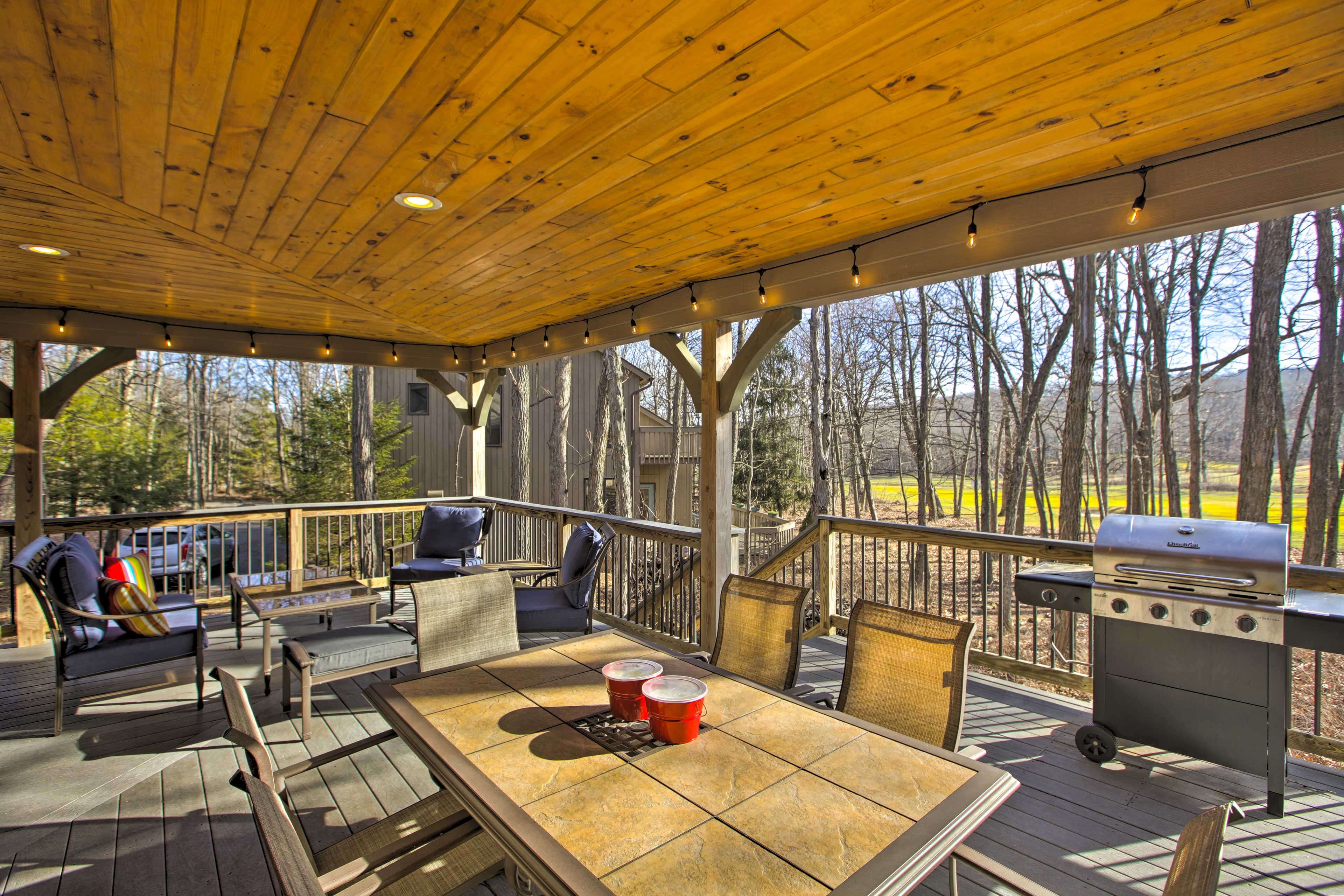 Covered Deck | Gas Grill | Outdoor Dining | Golf Course Views