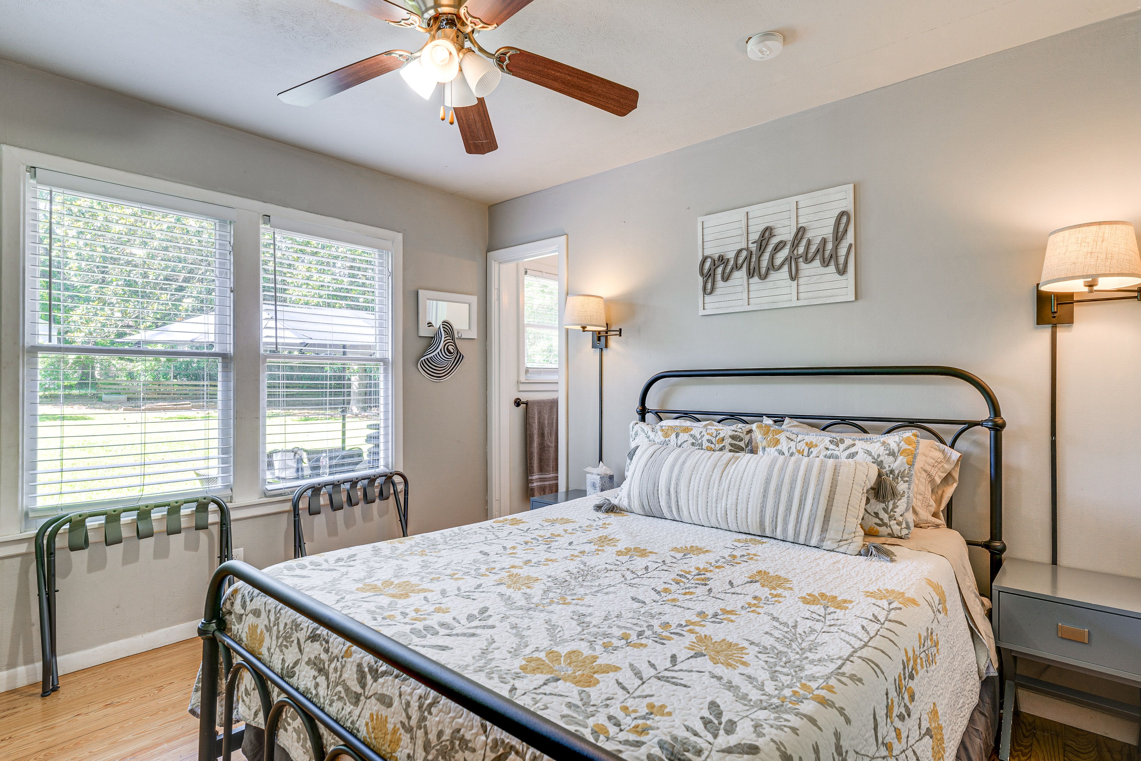 Bedroom 3 | Queen Bed | Linens Provided | En-Suite Half Bathroom
