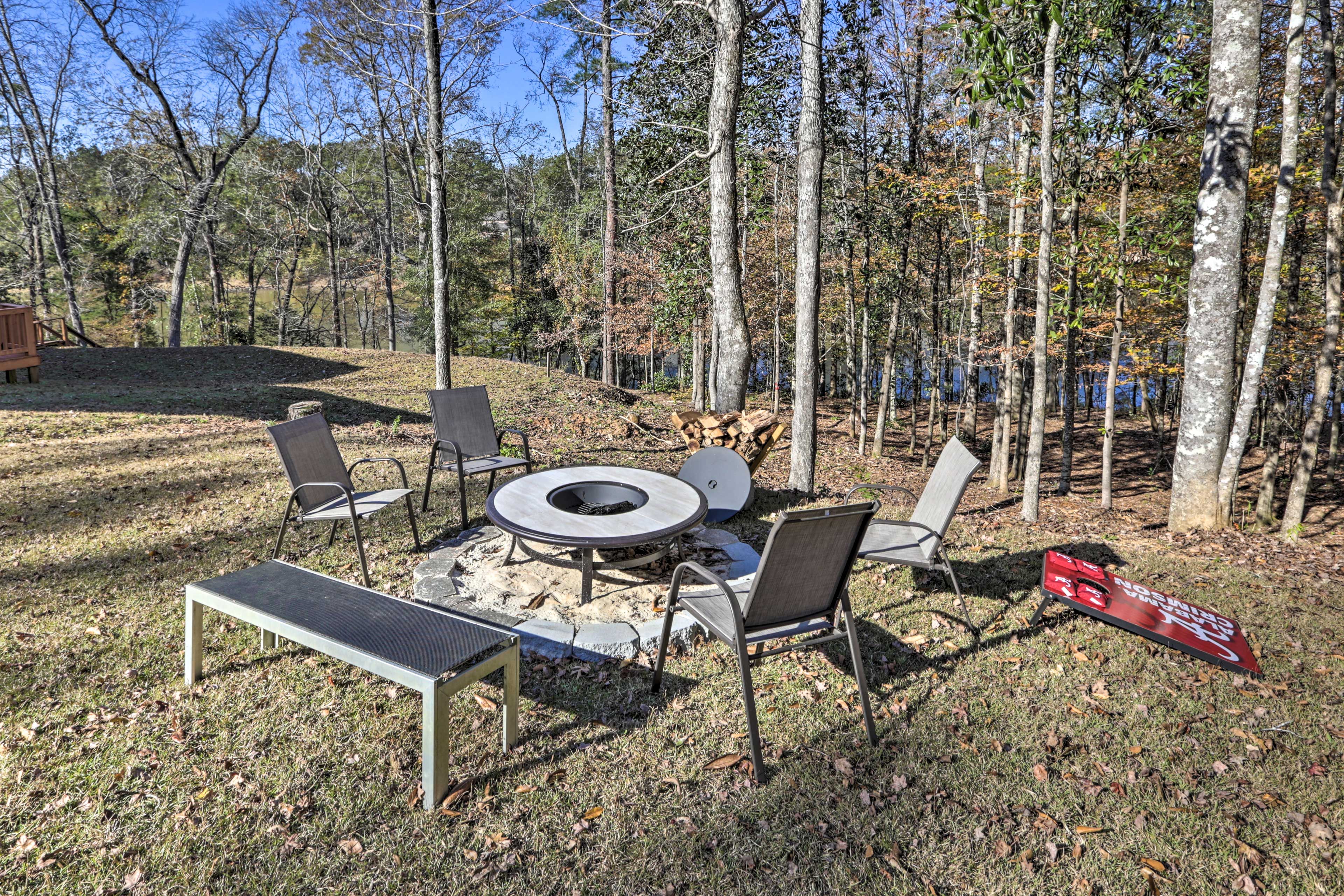 Private Fire Pit | Corn Hole Game