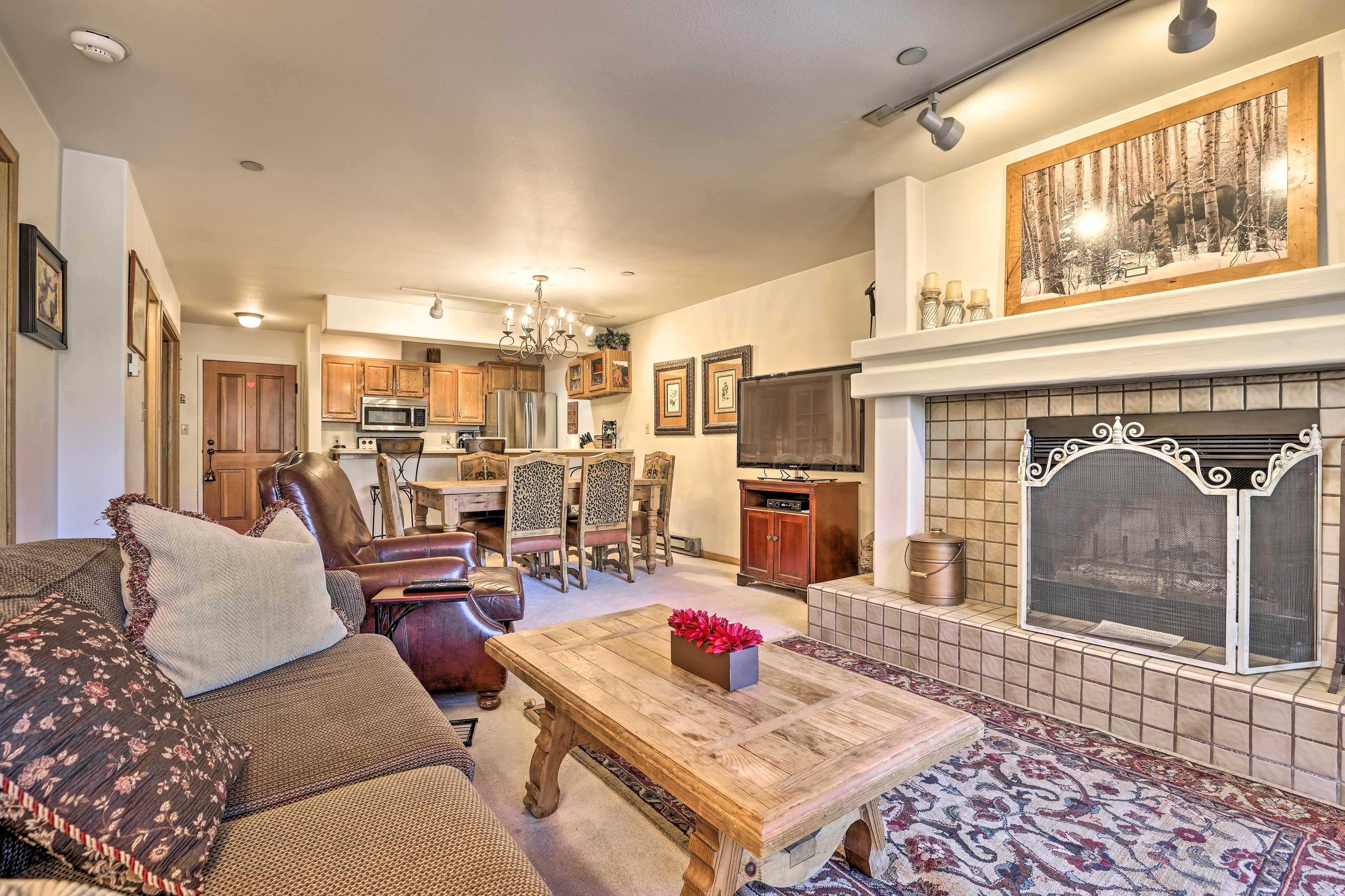 Living Room | Wood-Burning Fireplace