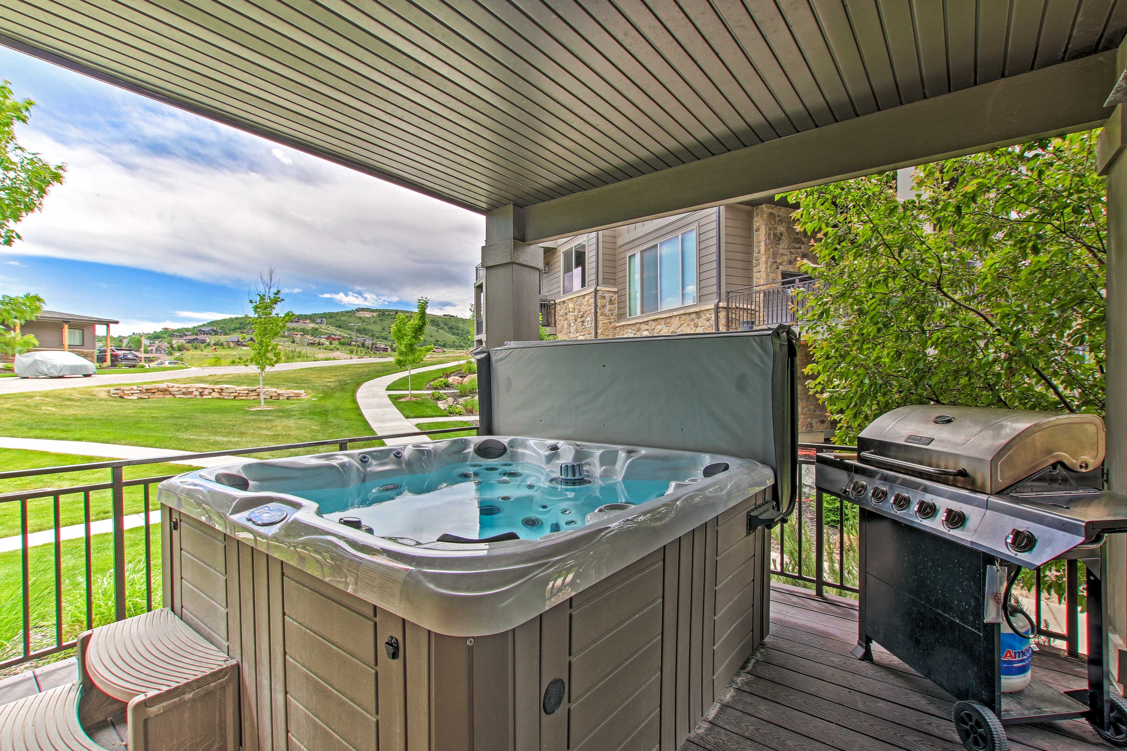 Covered Deck | Private Hot Tub | Gas Grill