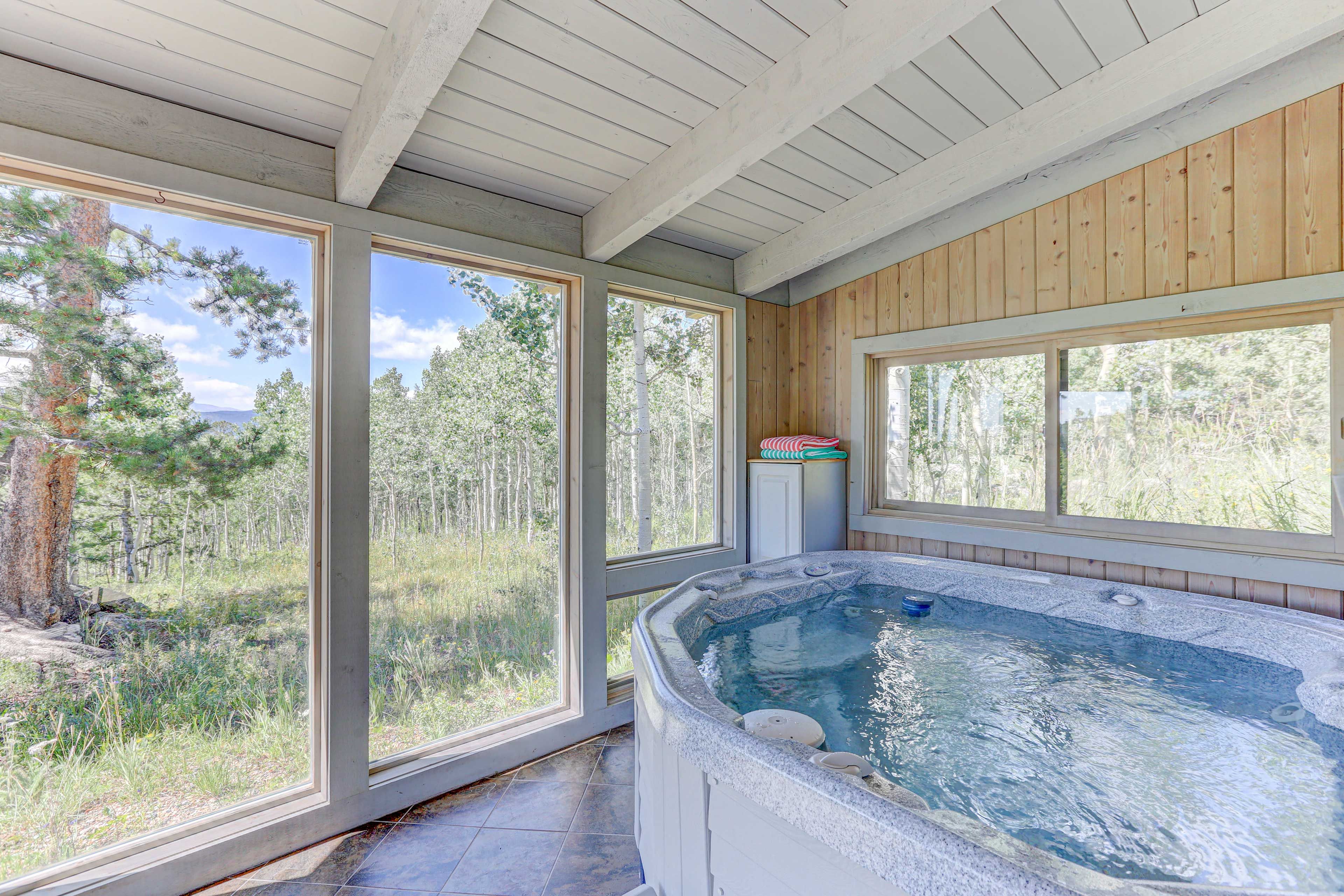 Sunroom | Private Hot Tub | Single-Story Home