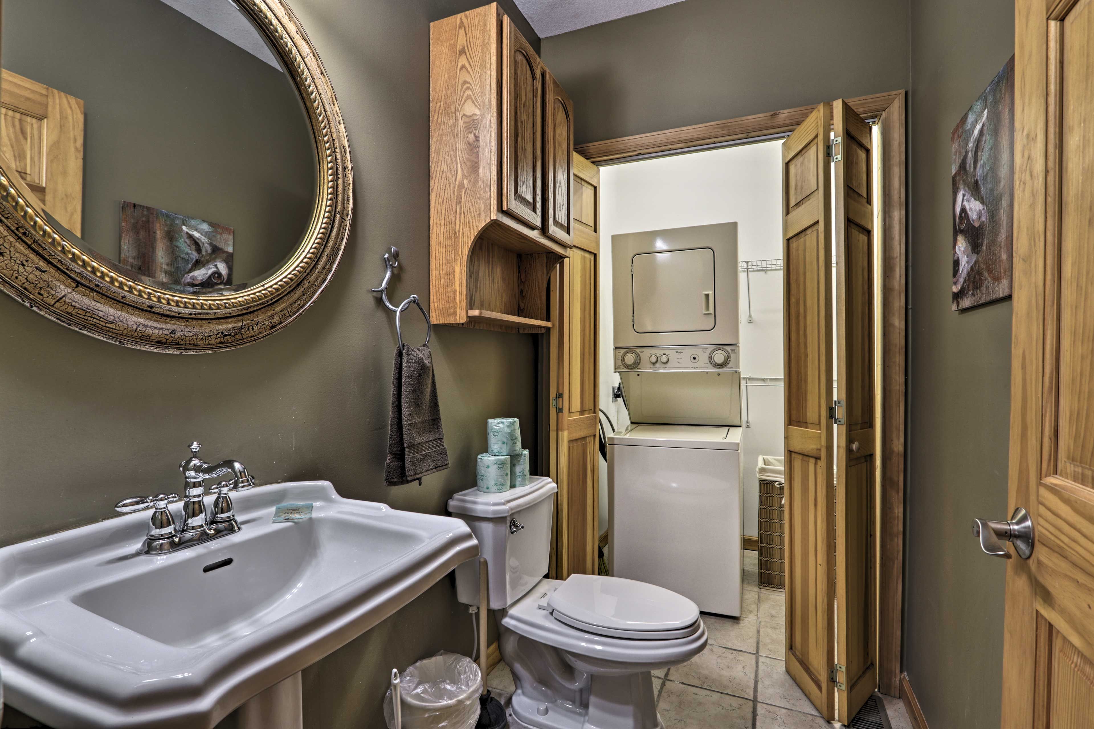Half Bathroom | Main Floor | Washer & Dryer | Cleaning Essentials