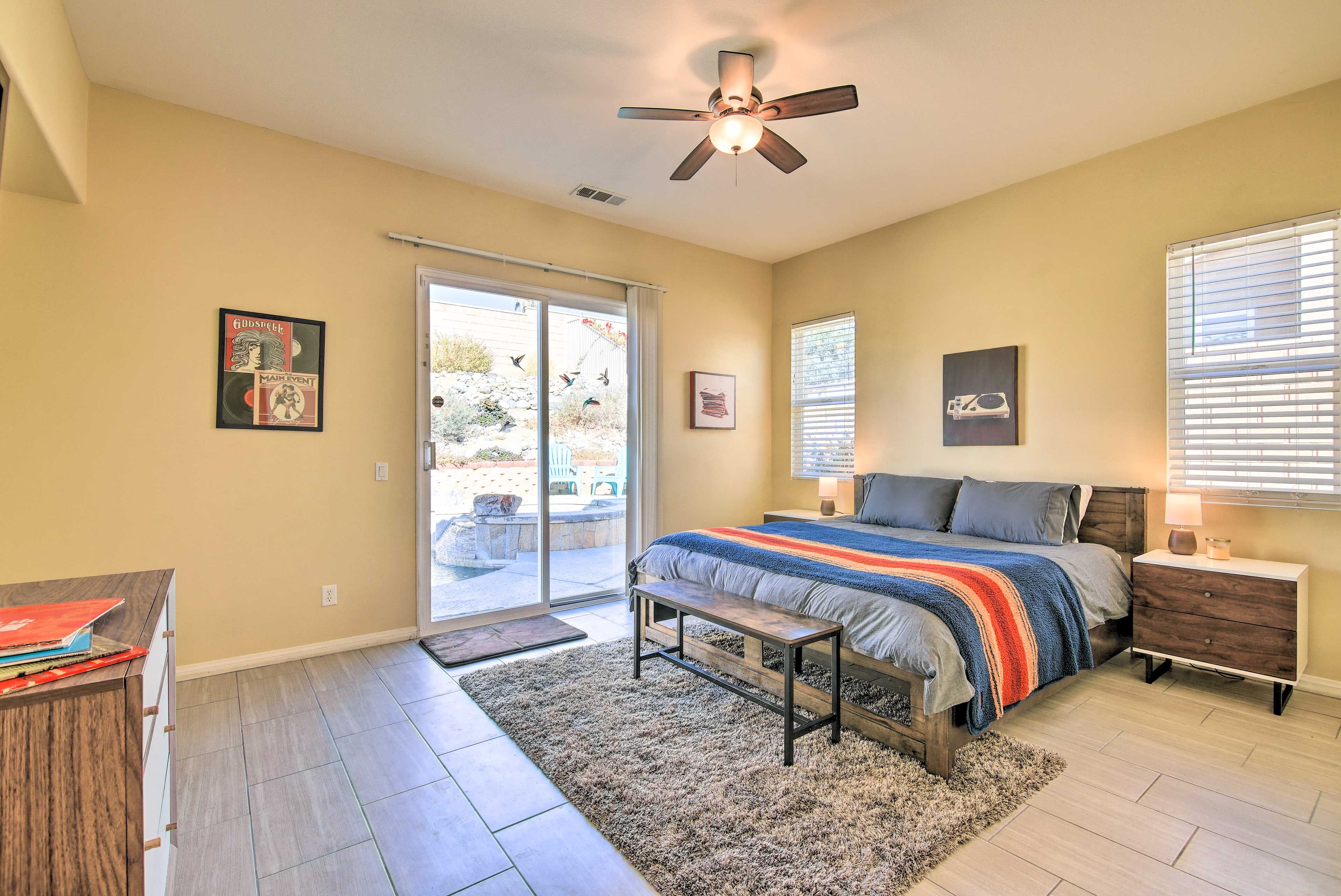 Bedroom 1 | California King Bed | Patio Access