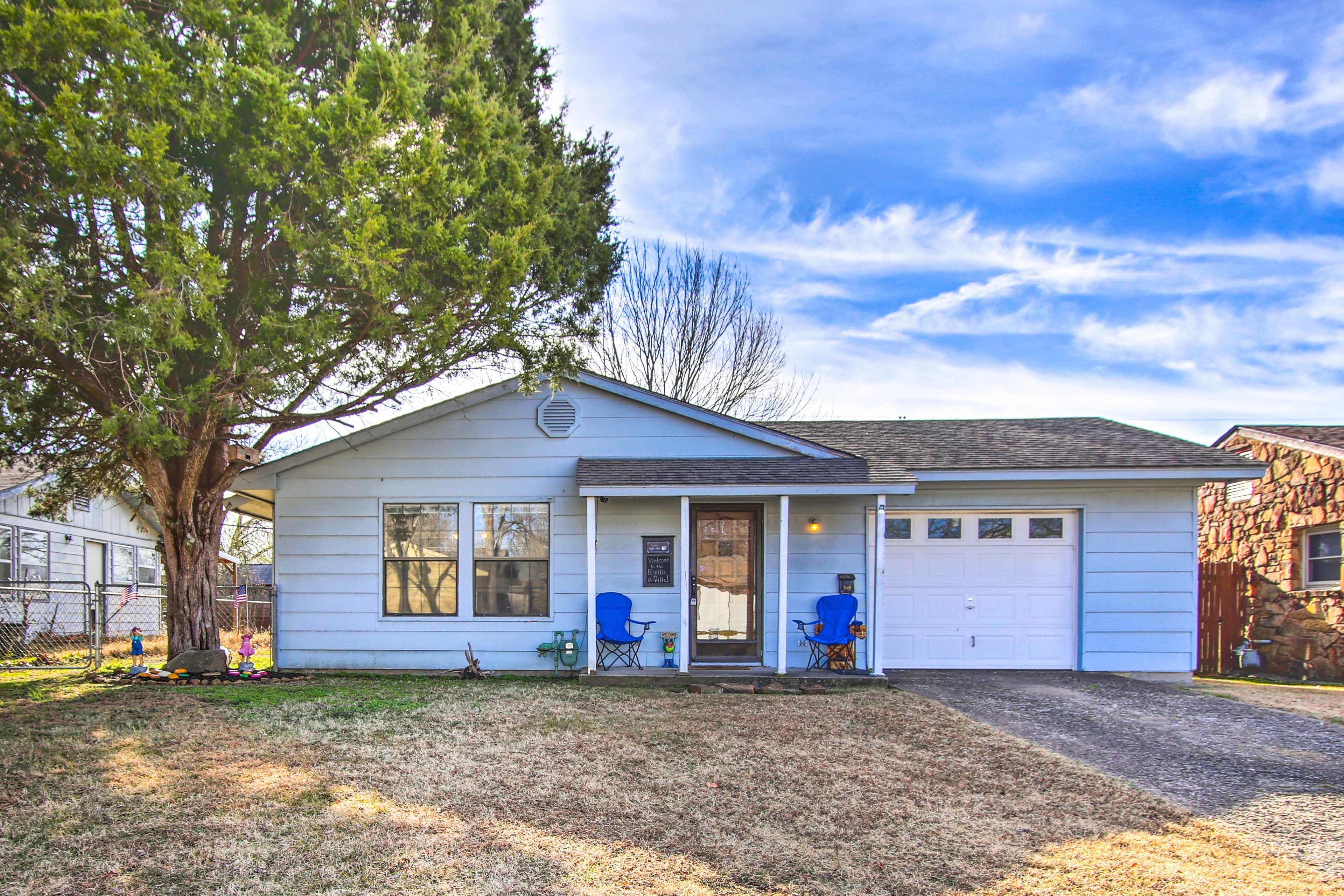 Bartlesville Vacation Rental Home | 3BR | 1BA | 2 Small Steps For Entry