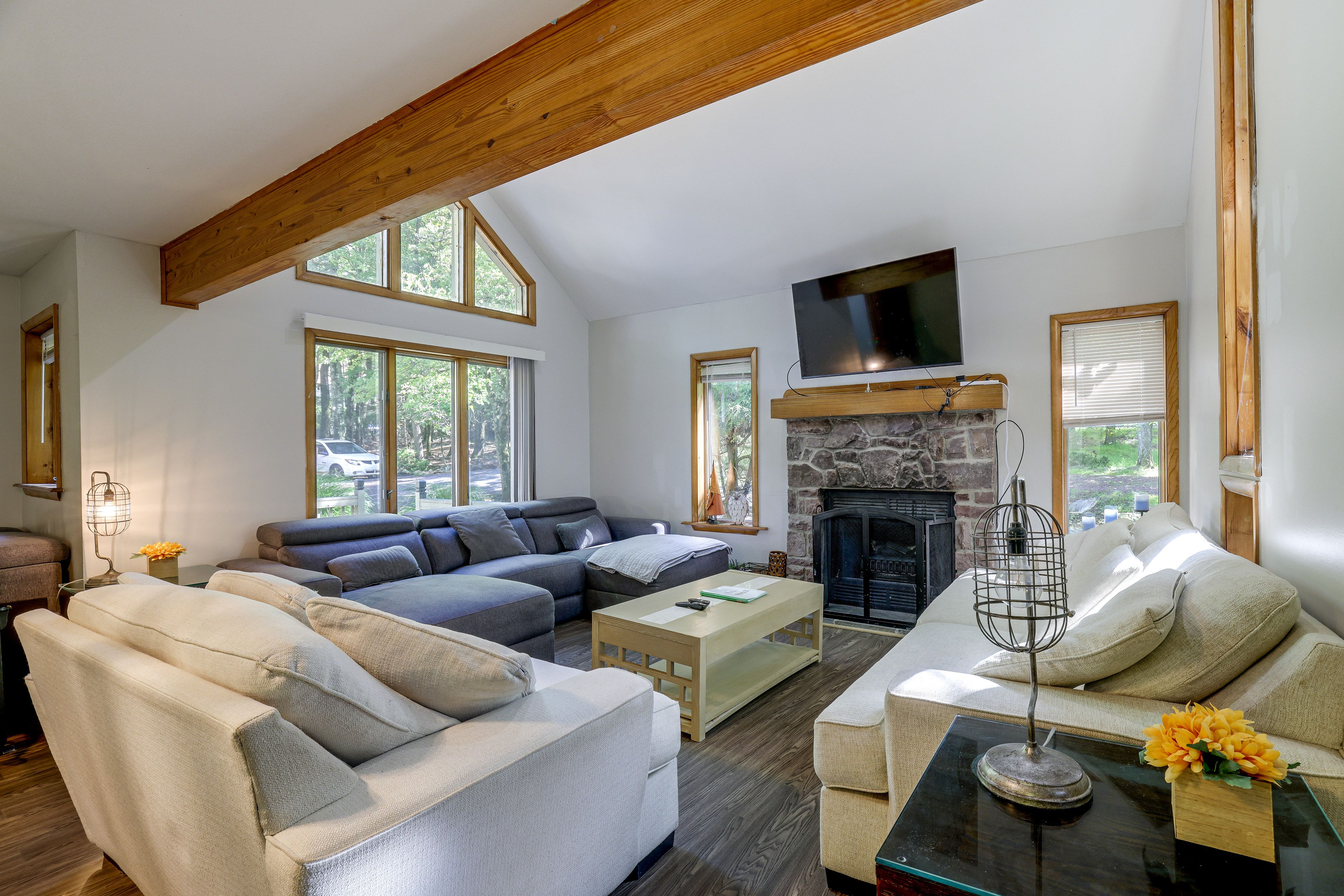 Lake Harmony Vacation Rental | 4BR | 2.5BA | 2,000 Sq Ft | Stairs Required