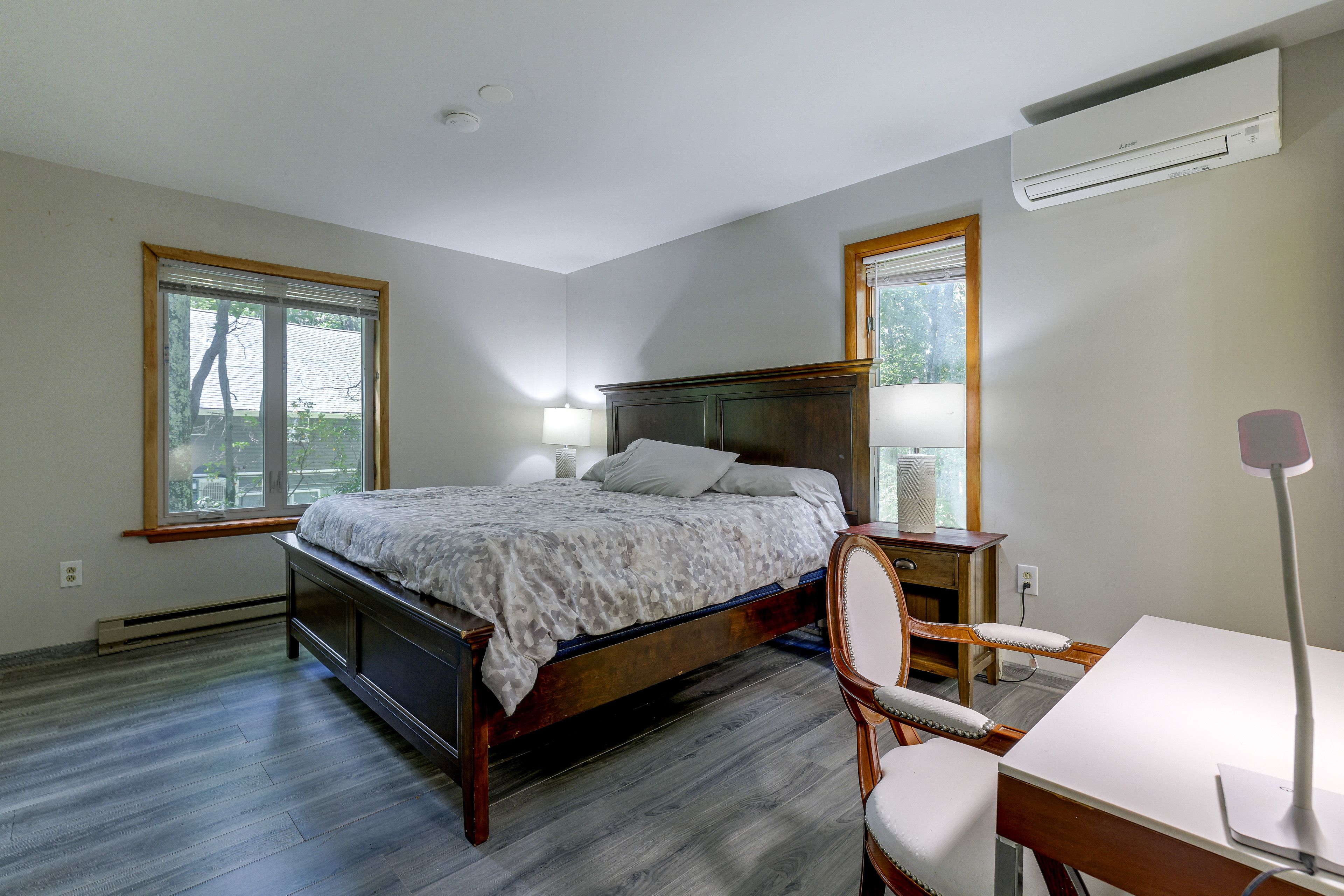 Bedroom 1 | California King Bed | 1st Floor | Dedicated Workspace