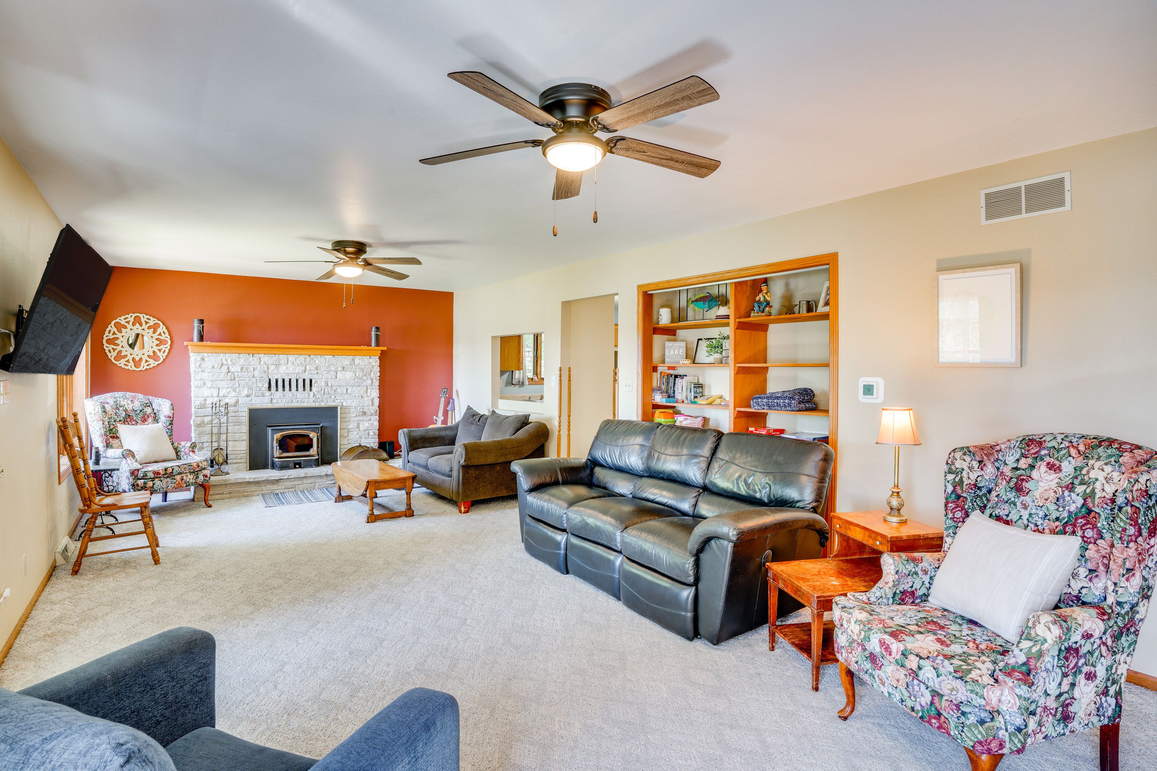 Living Room | Central Heat & A/C | Wood-Burning Stove | Main Floor