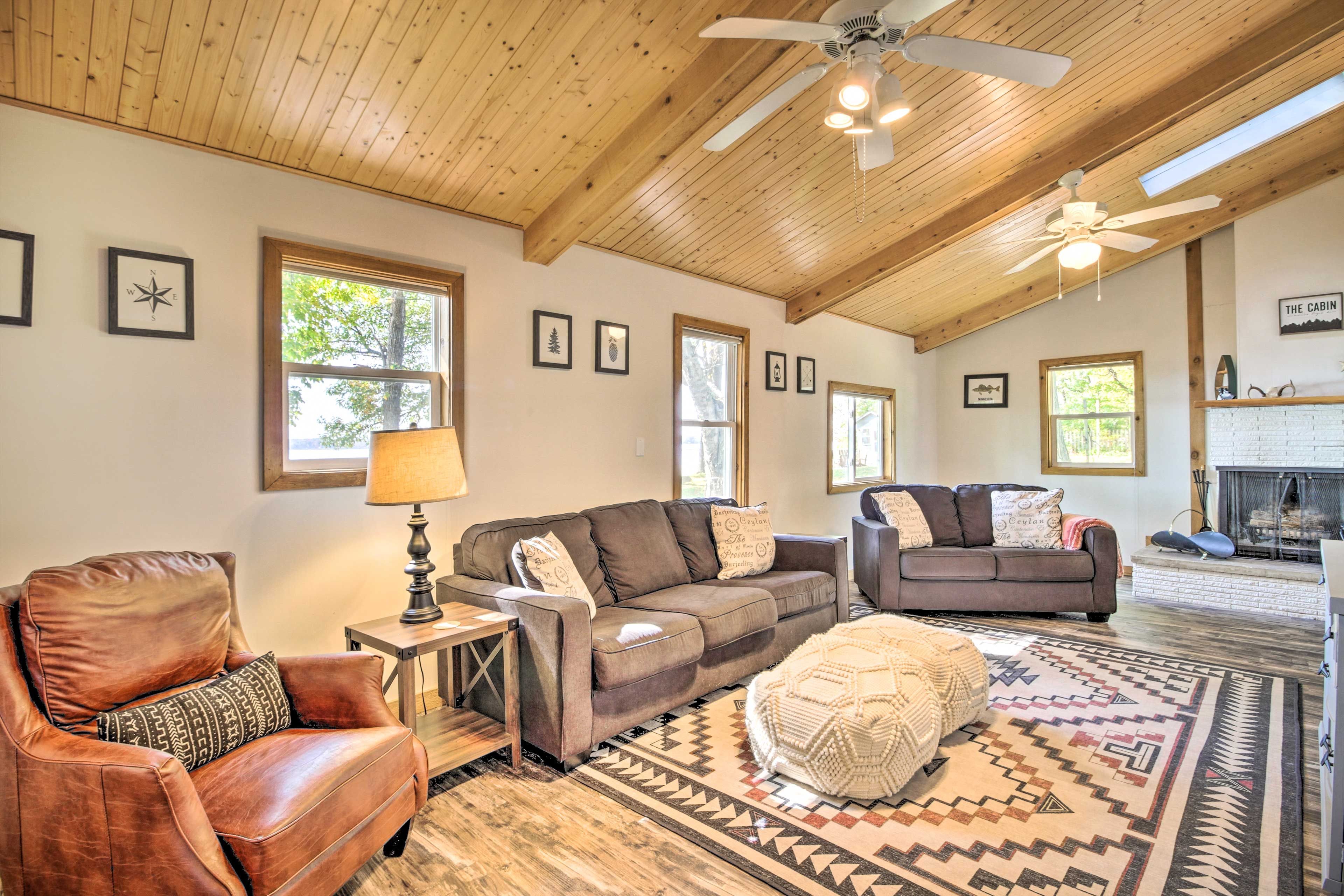Living Room | Wood-Burning Fireplace