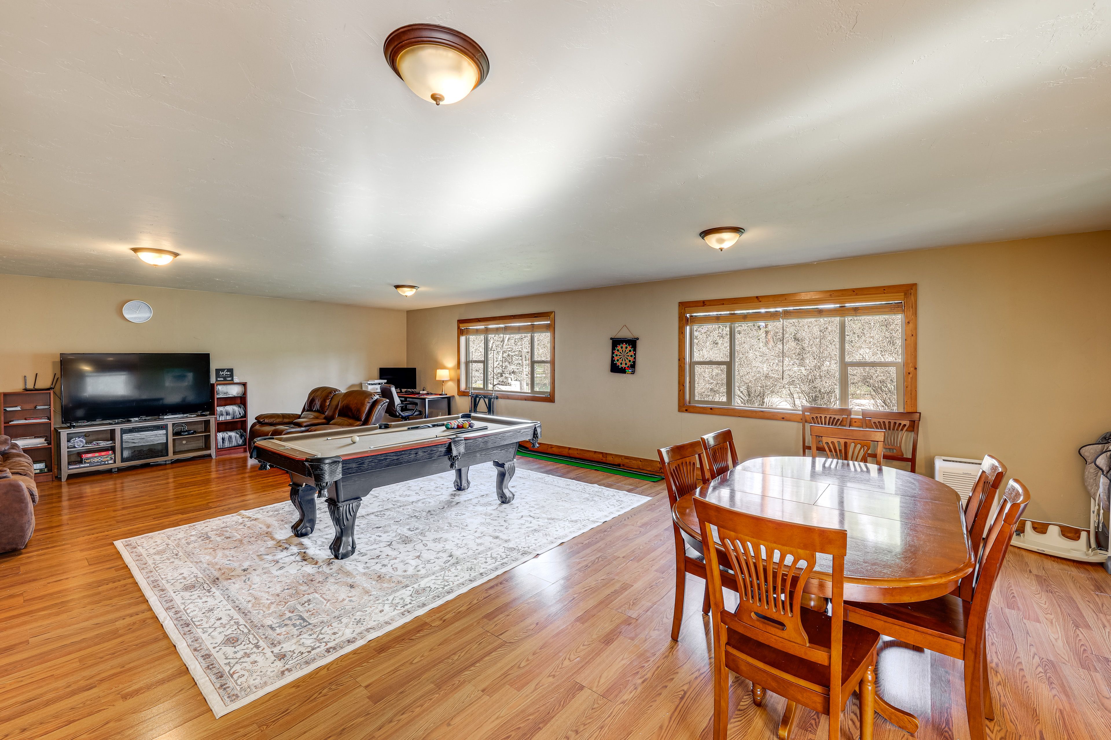 Living Room | Pool Table | Dartboard | Office Area