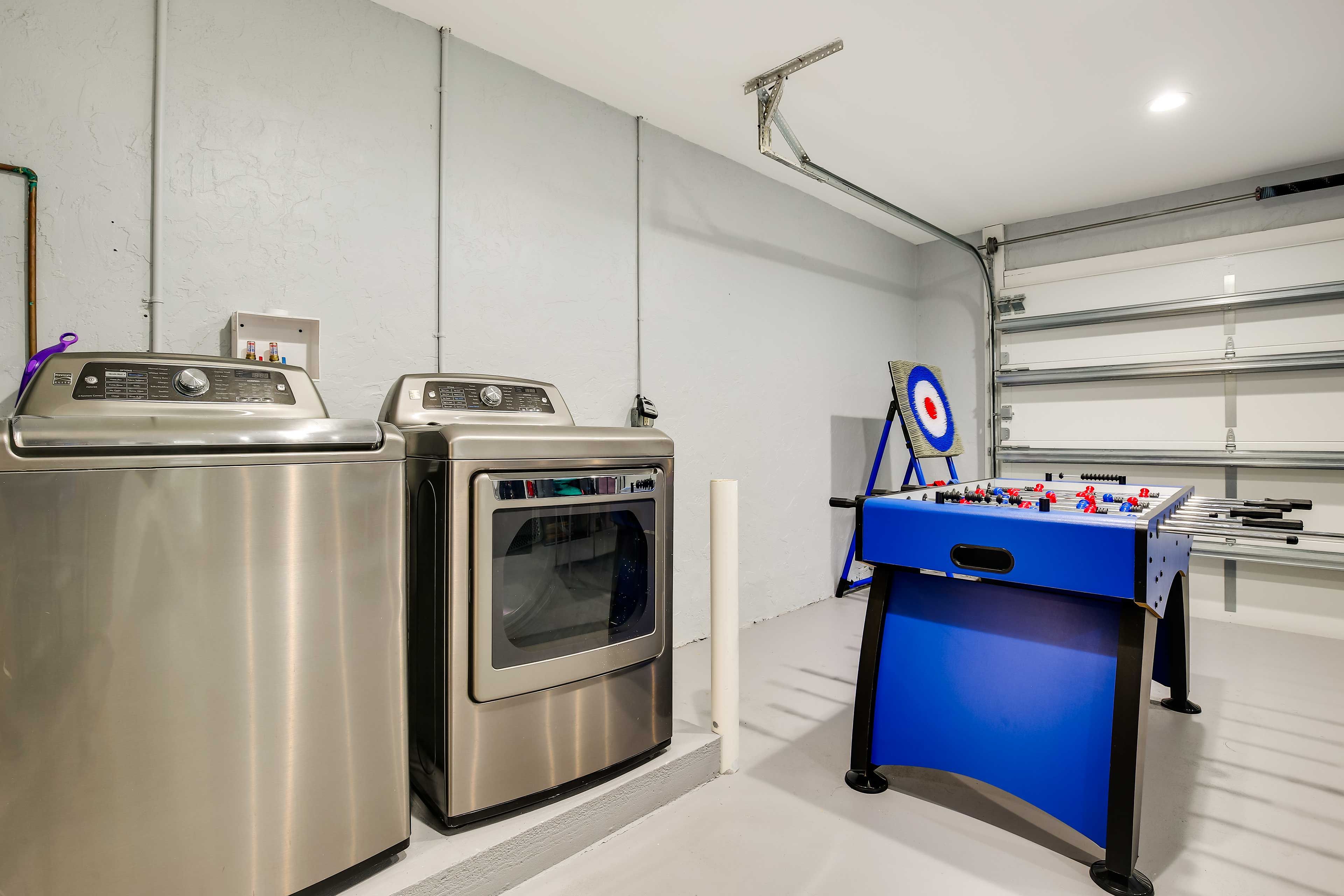 Game Room (Garage) | Board & Yard Games | Washer & Dryer