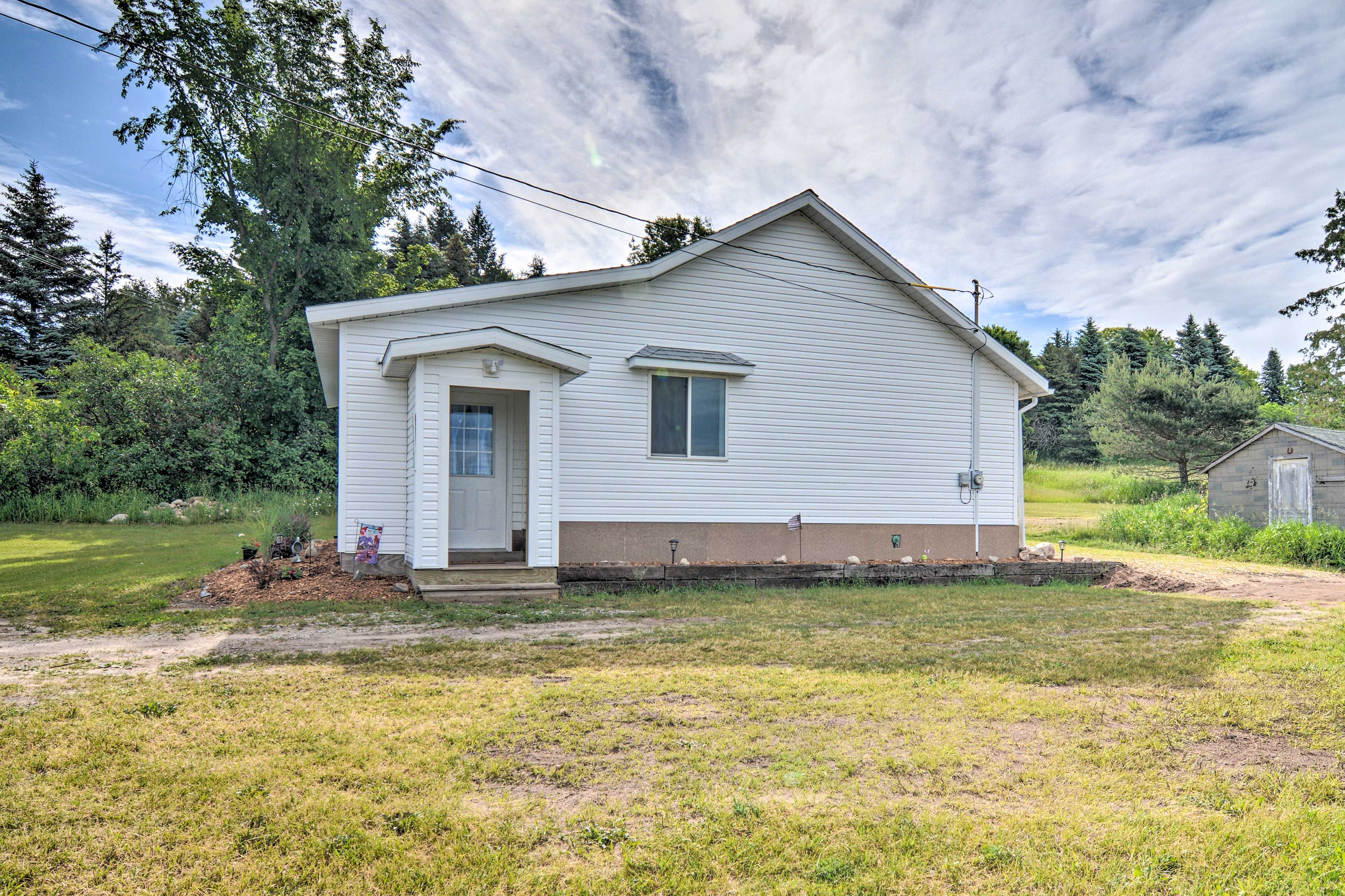 Home Exterior | Large Unpaved Driveway | 2 Steps Required For Access