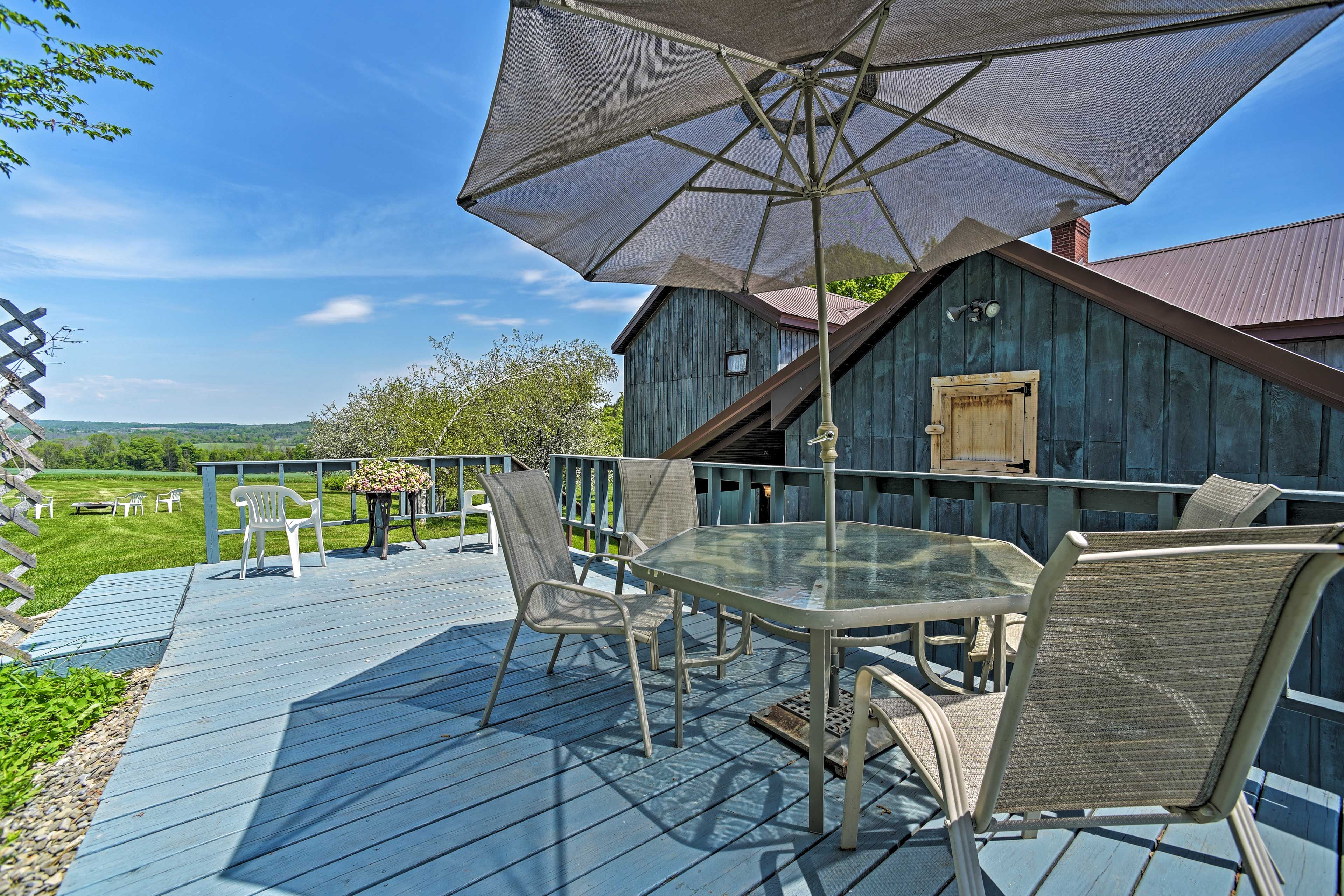 Patio | Stairs Required | Charcoal Grill