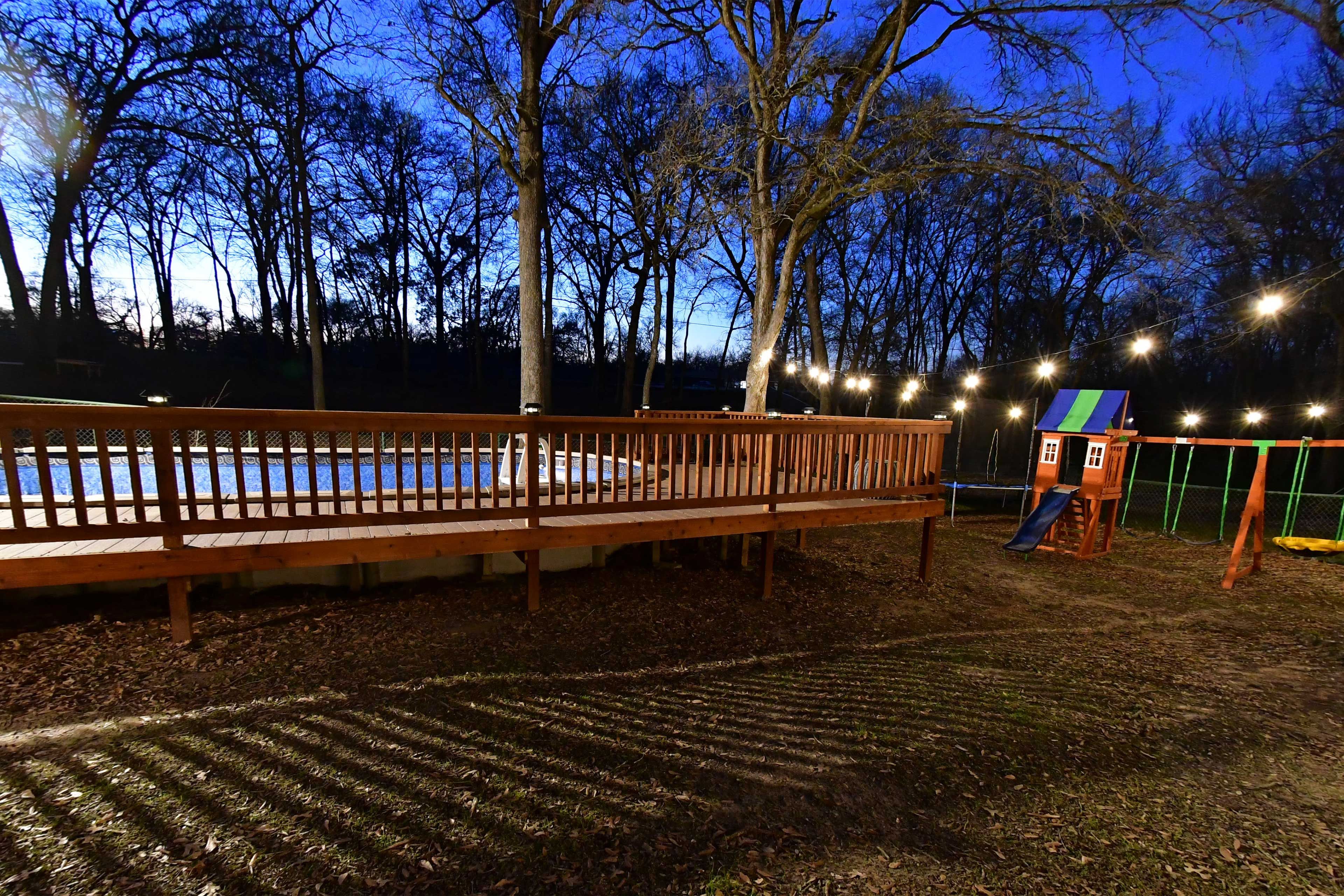 Private Pool & Playground by Night