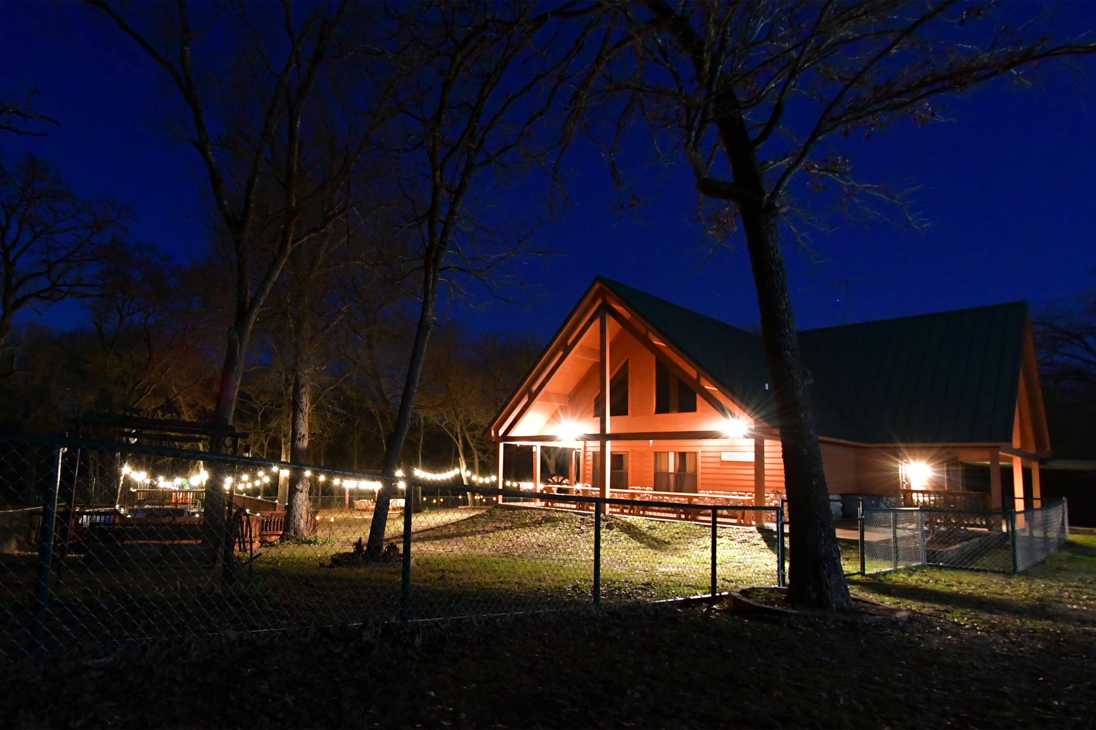 Cabin Exterior by Night