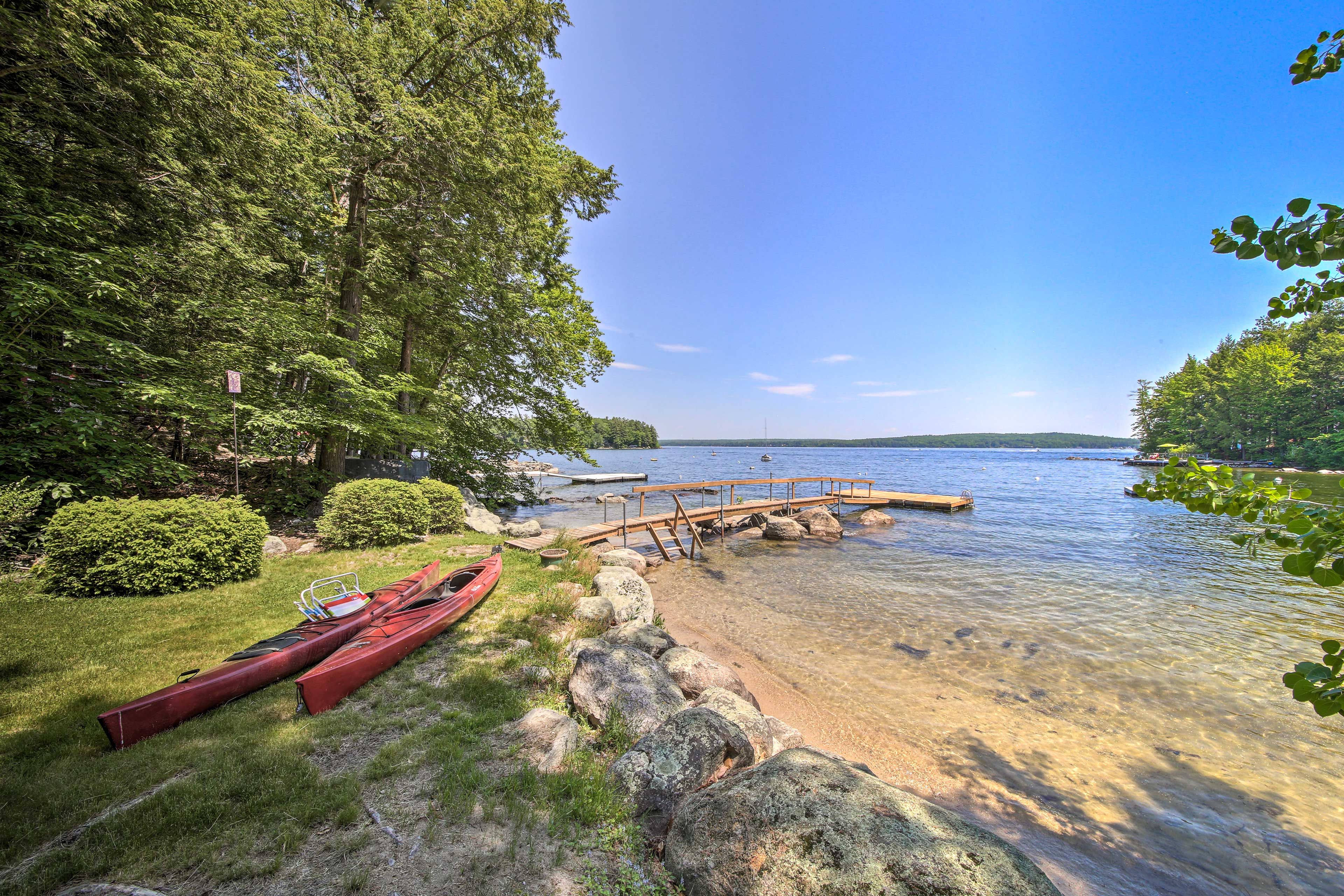 Raymond Vacation Rental | 3BR | 3BA | 2,538 Sq Ft | Stairs Required | Lakefront