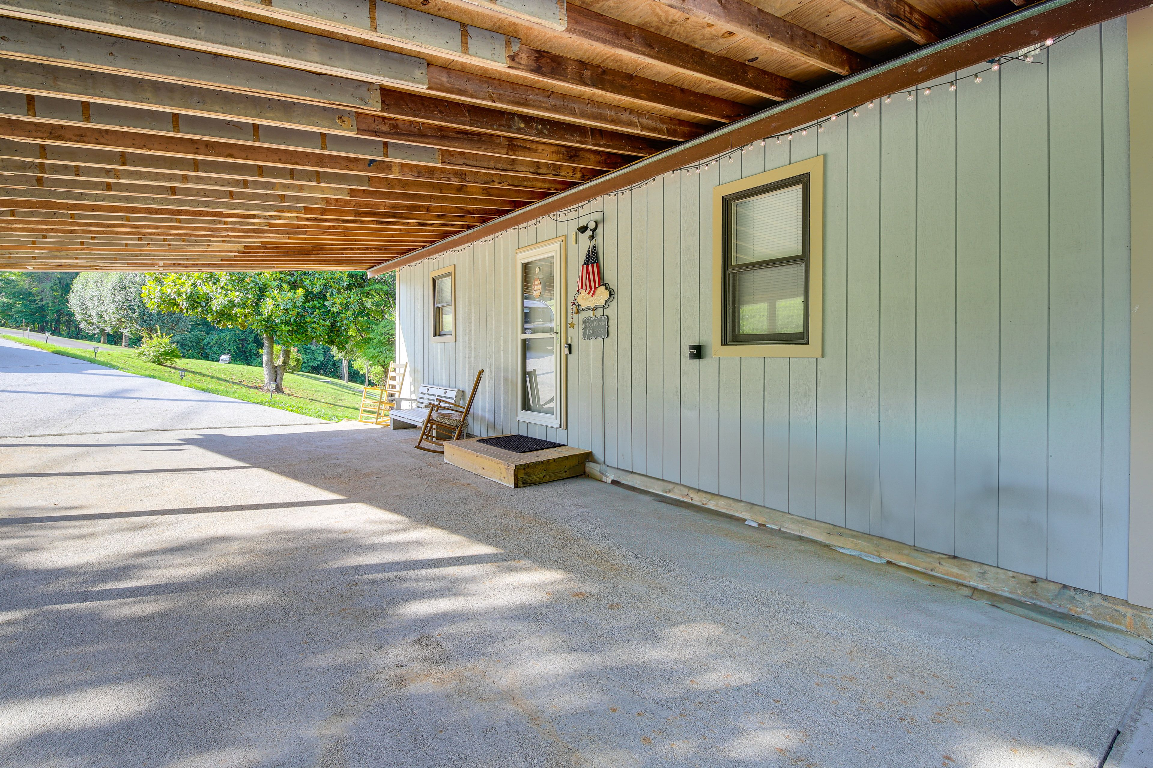 Home Exterior | Steep Driveway Parking (4 vehicles)