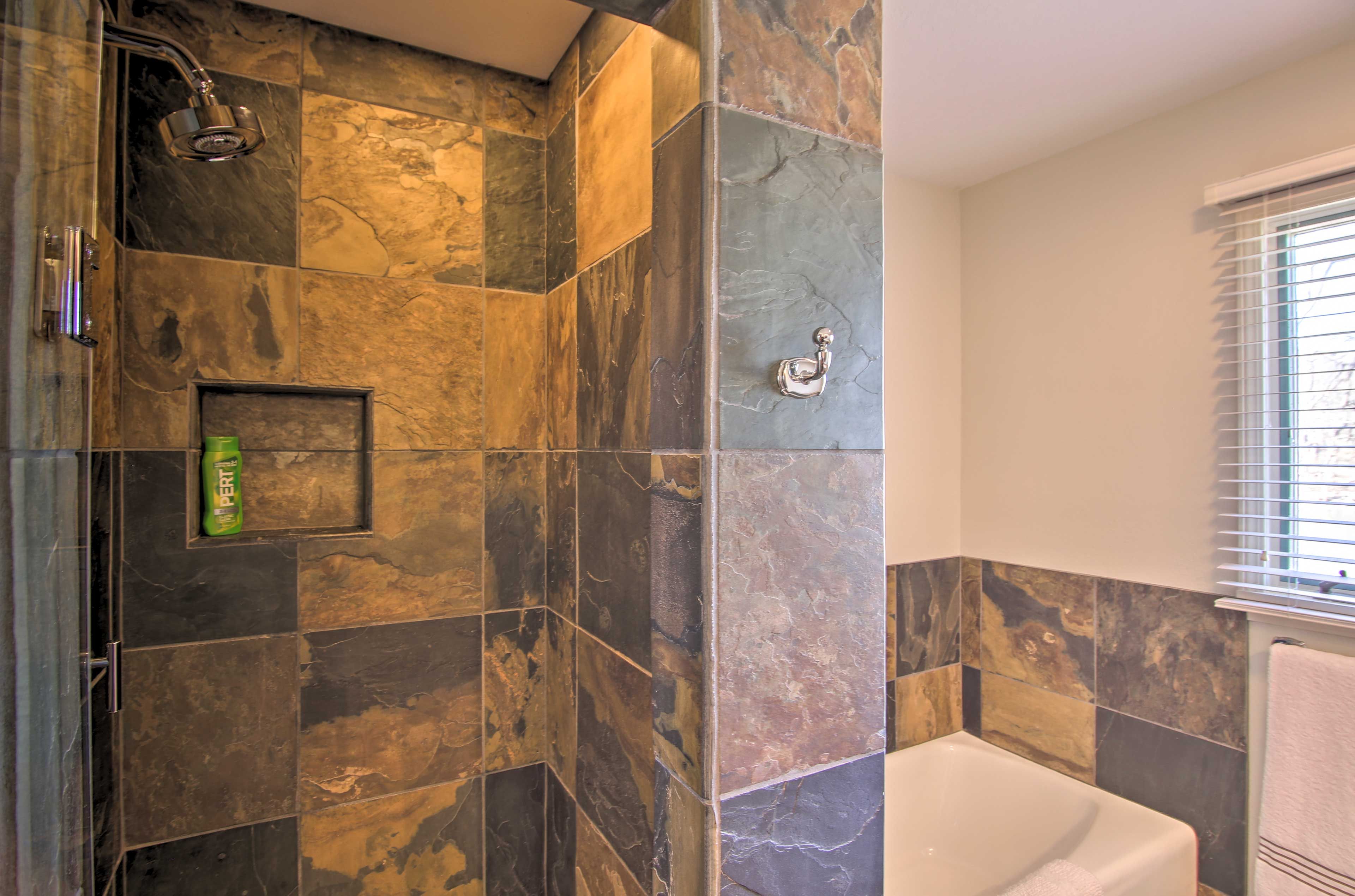 Bathroom 1 | Walk-In Shower | Complimentary Toiletries