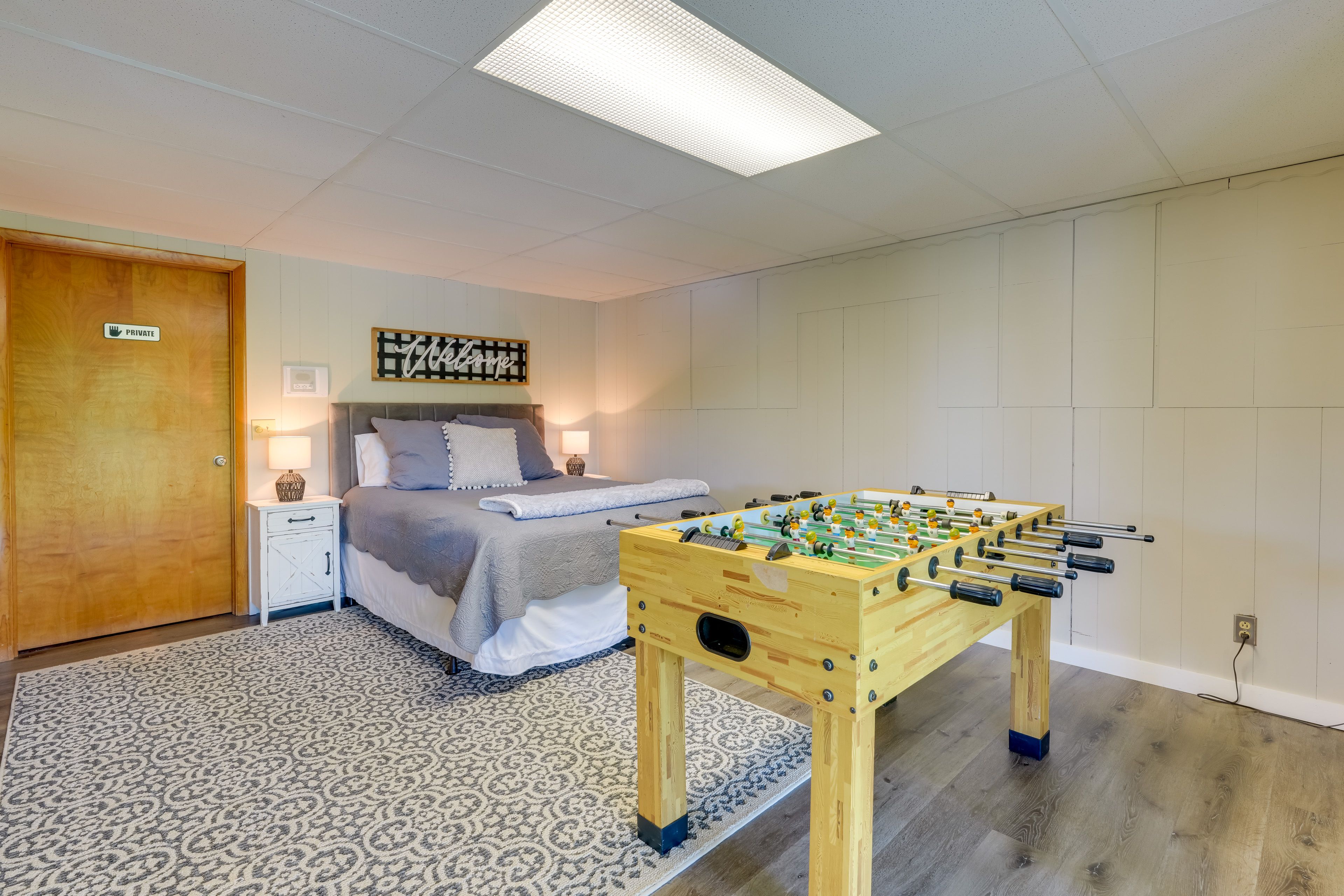 Basement | Queen Bed | Foosball Table