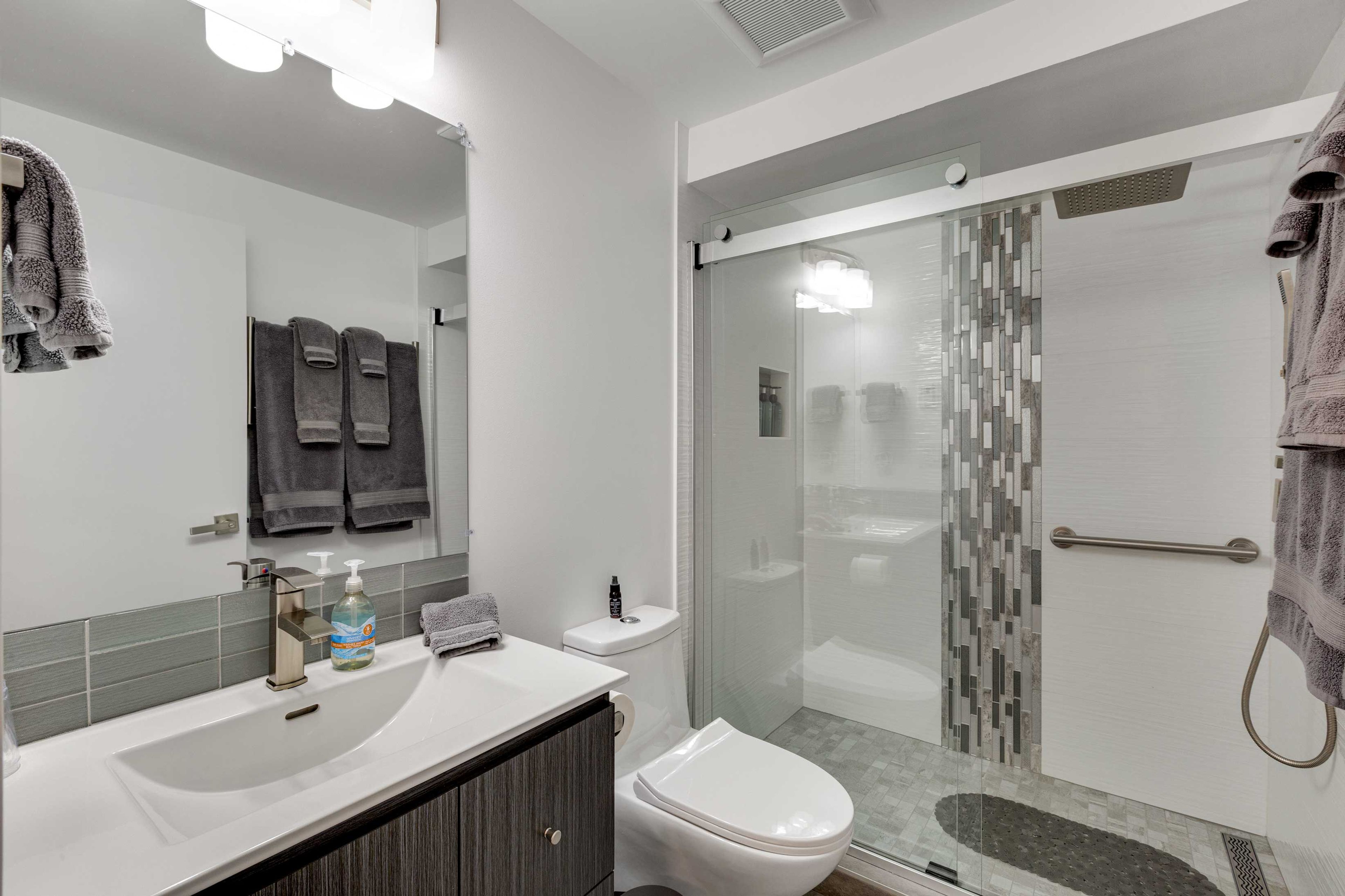 Full Bathroom | Heated Floors | Towel Warmers | Grab Rails | Toiletries