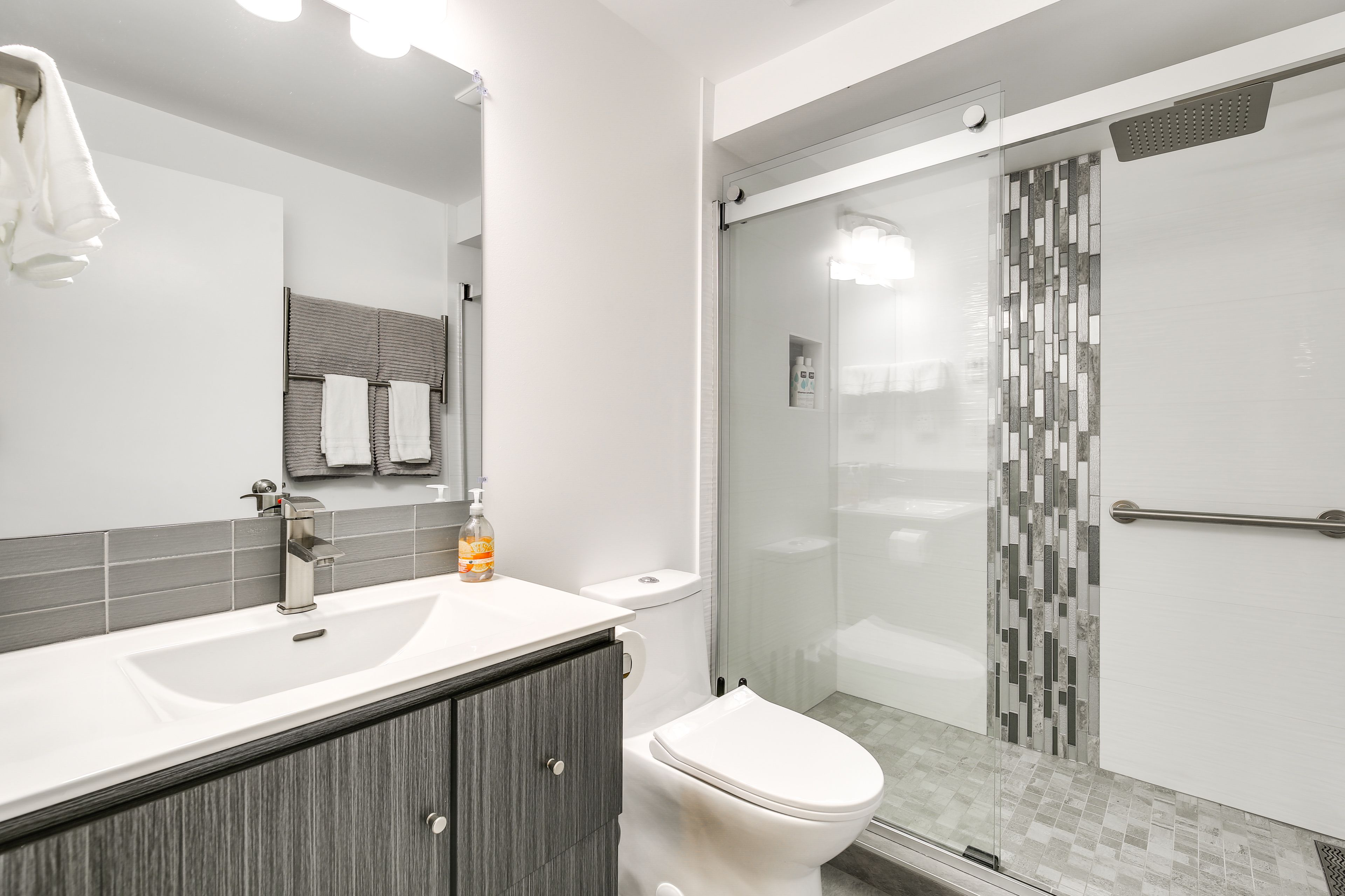 Full Bathroom | Heated Floors | Towel Warmers | Grab Rails | Toiletries