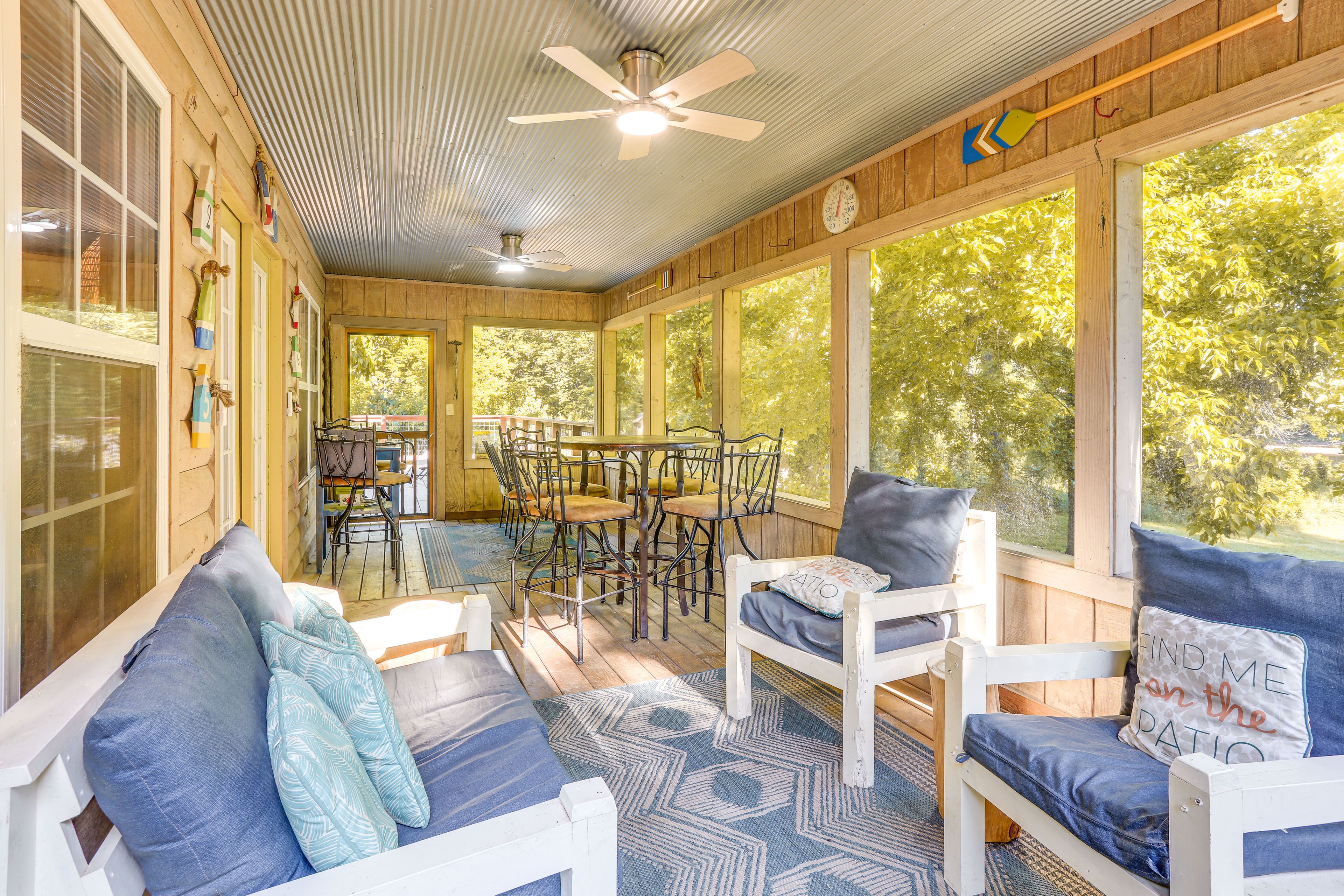 Screened Porch | White River Views | Ceiling Fans | White River Views