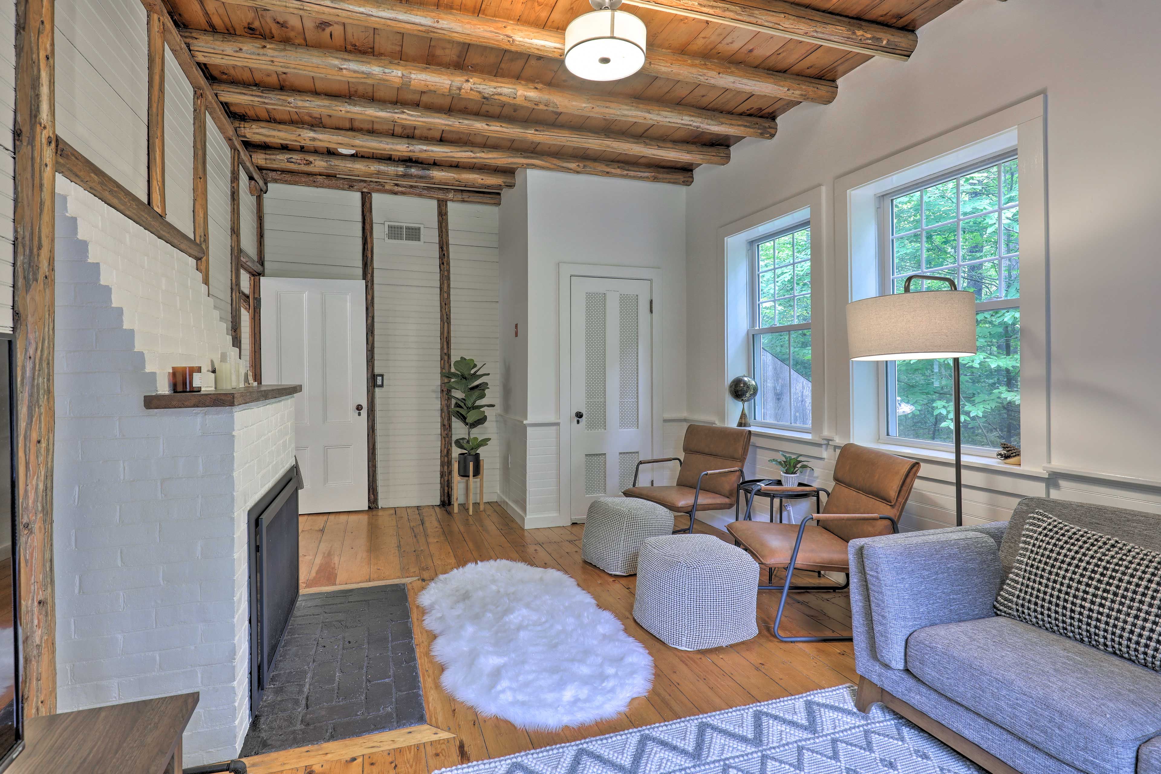 Den | Wood-Burning Fireplace