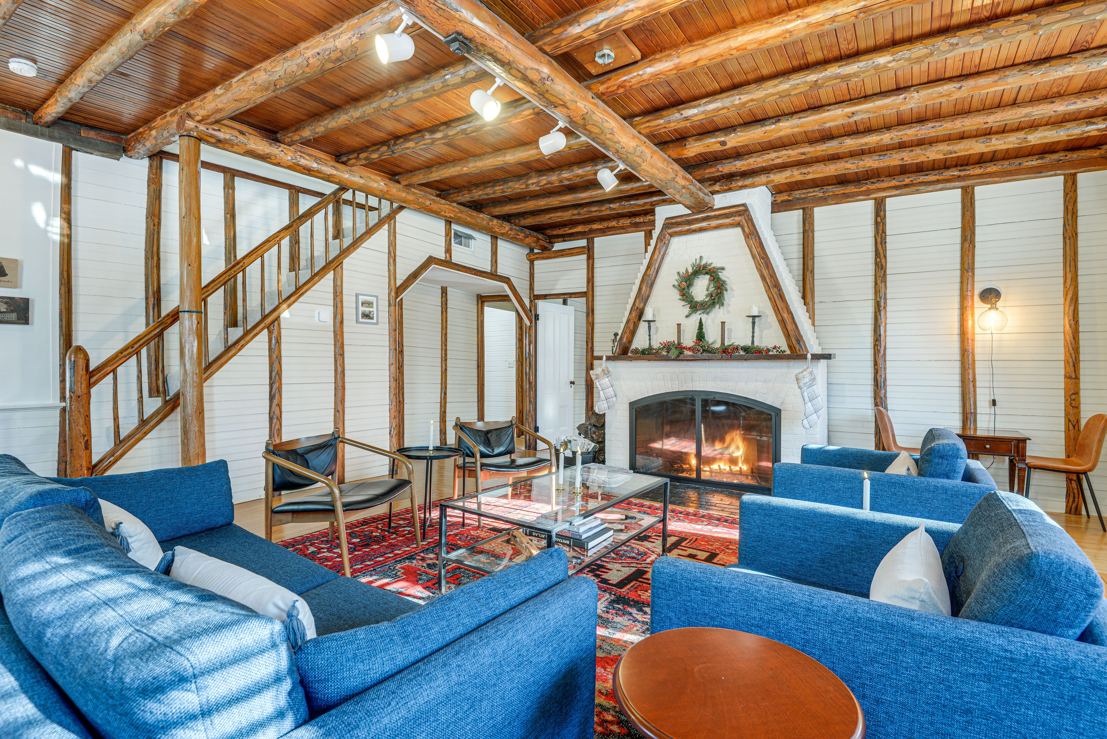 Living Room | Wood-Burning Fireplace (Wood Provided)