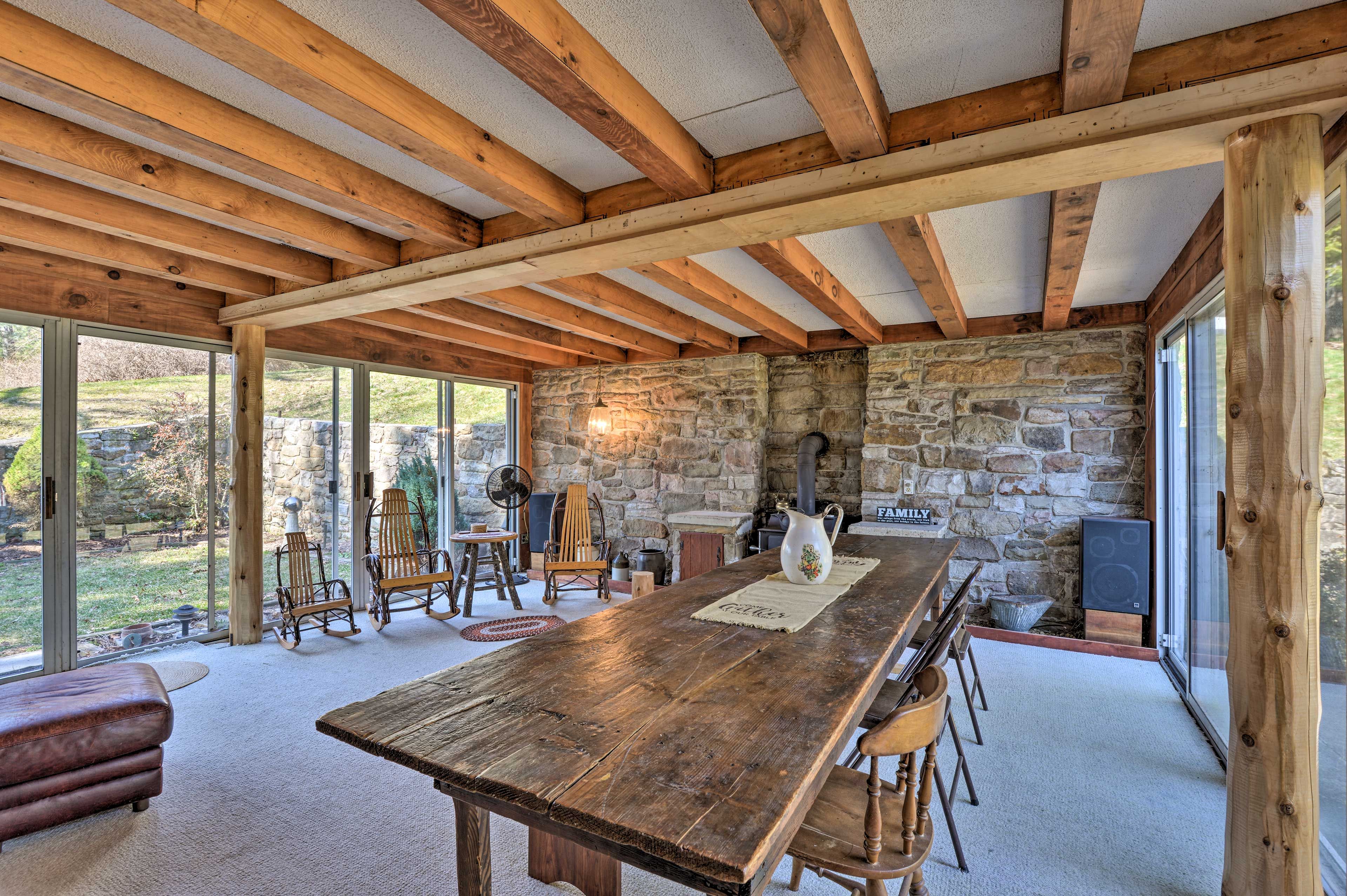 Sunroom | Dining Table | Stairs Required to Access