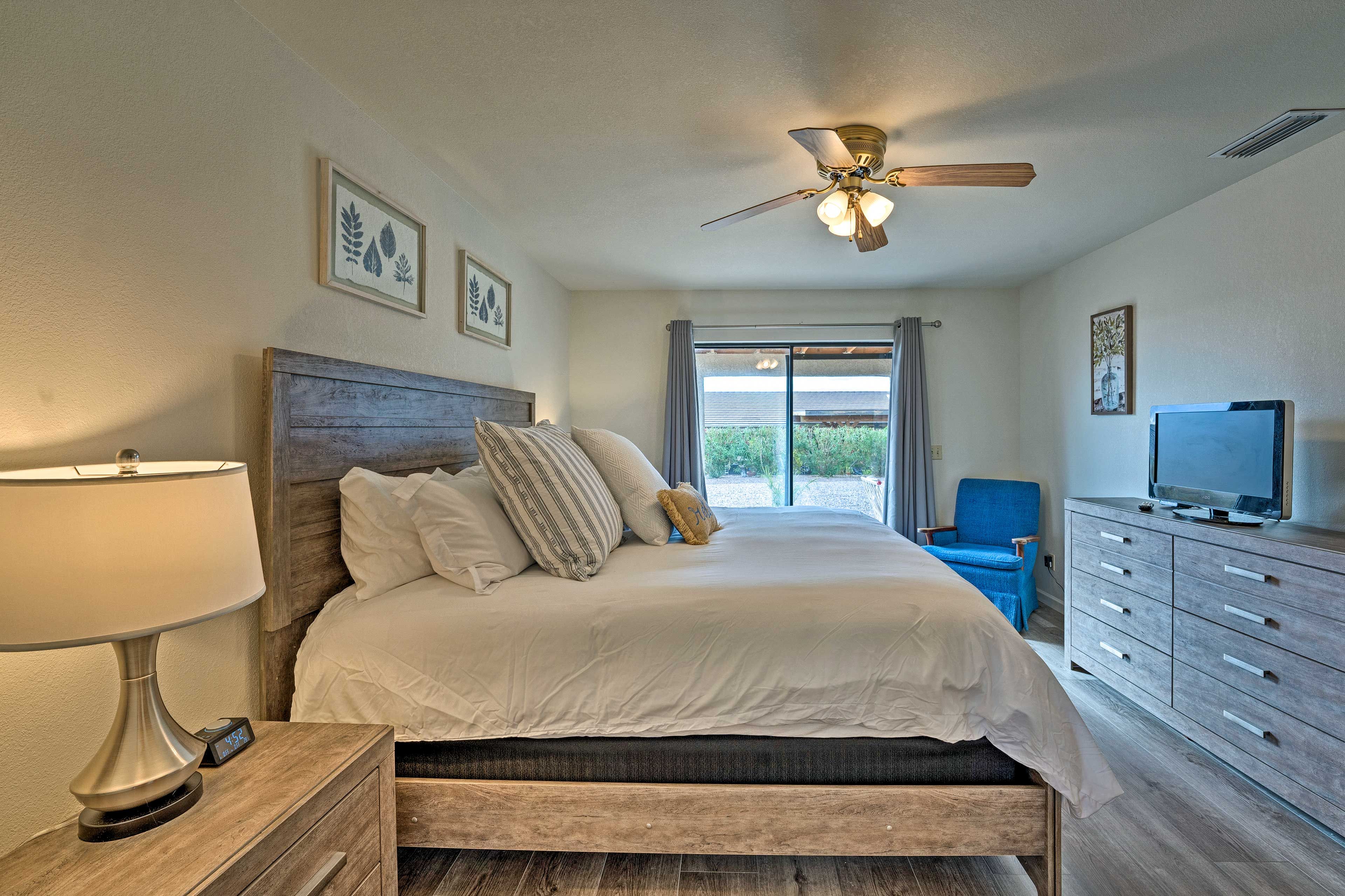 Bedroom 1 | Cable TV | Private Backyard Access