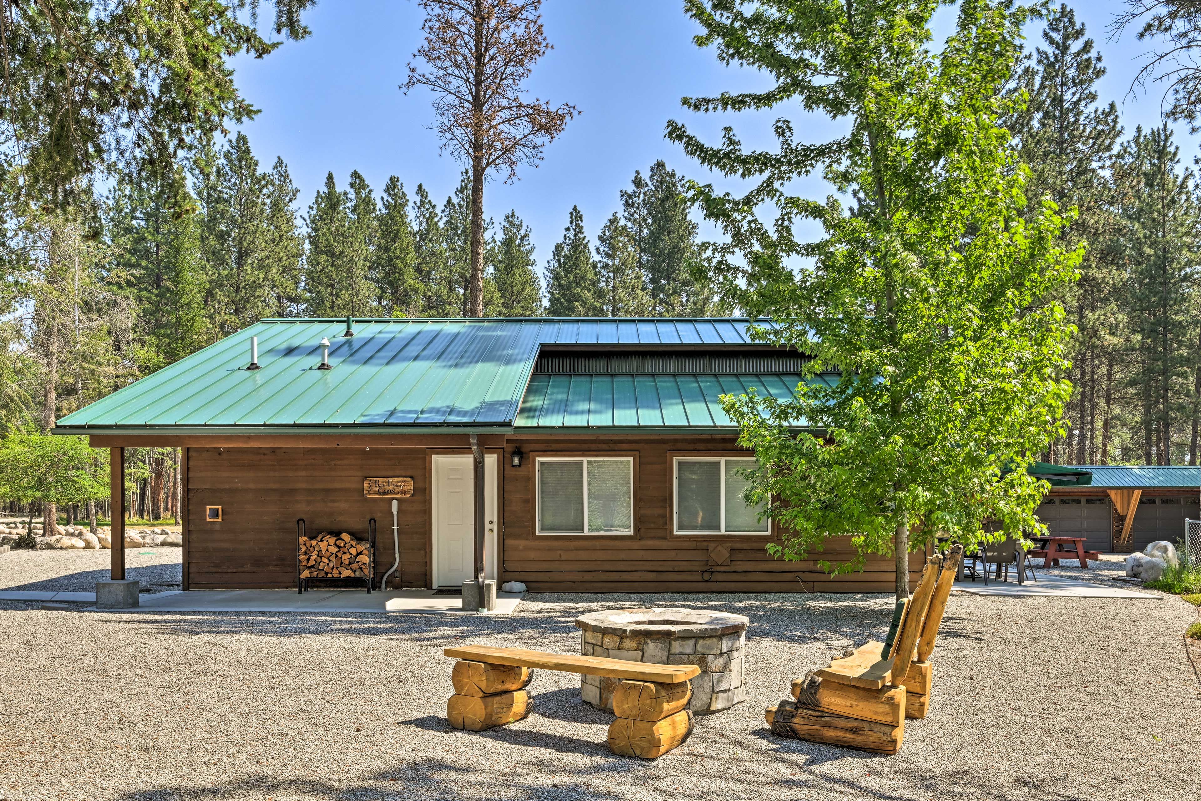 Cabin Exterior | Private Fire Pit | Step-Free Entry