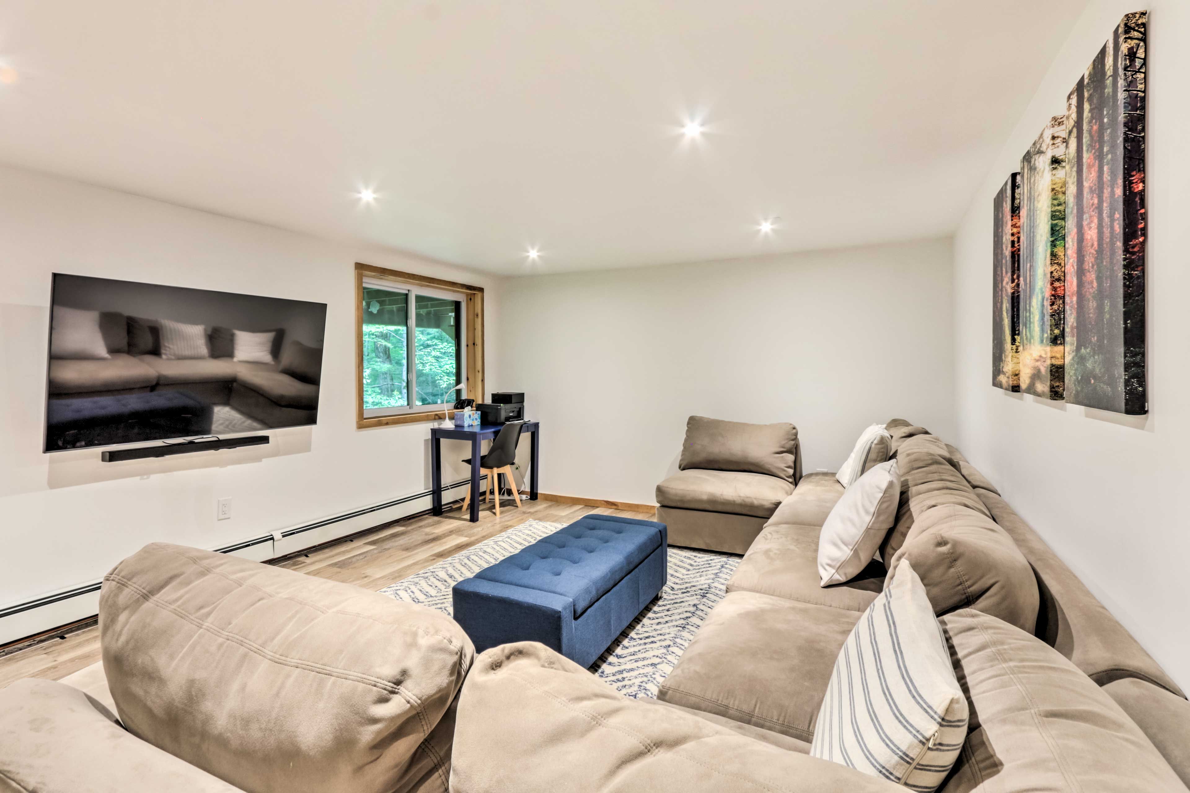 Lower-Level Living Room | Smart TV | Children's Toys | Fitness Equipment