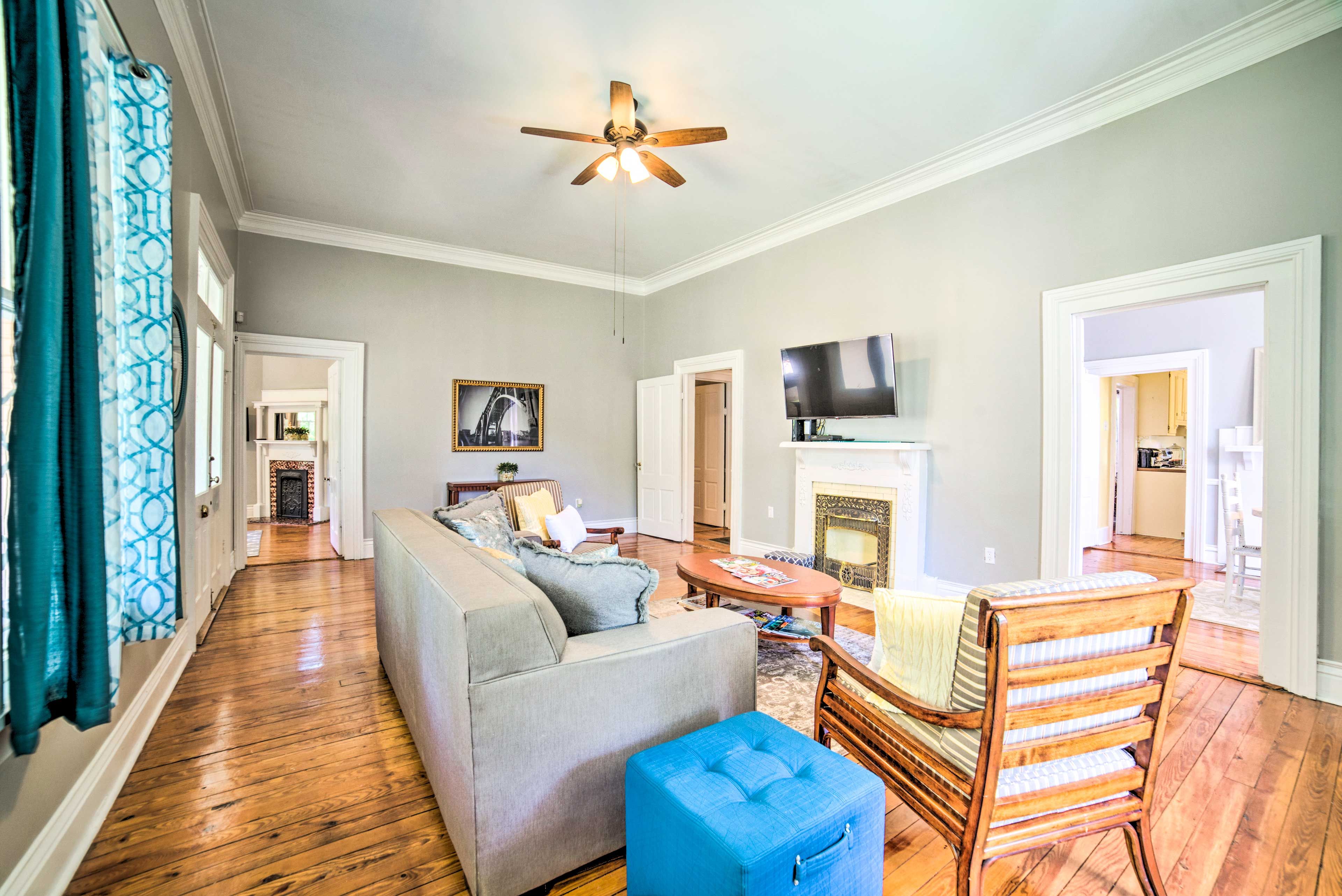 Living Room | Decorative Fireplace | Smart TV