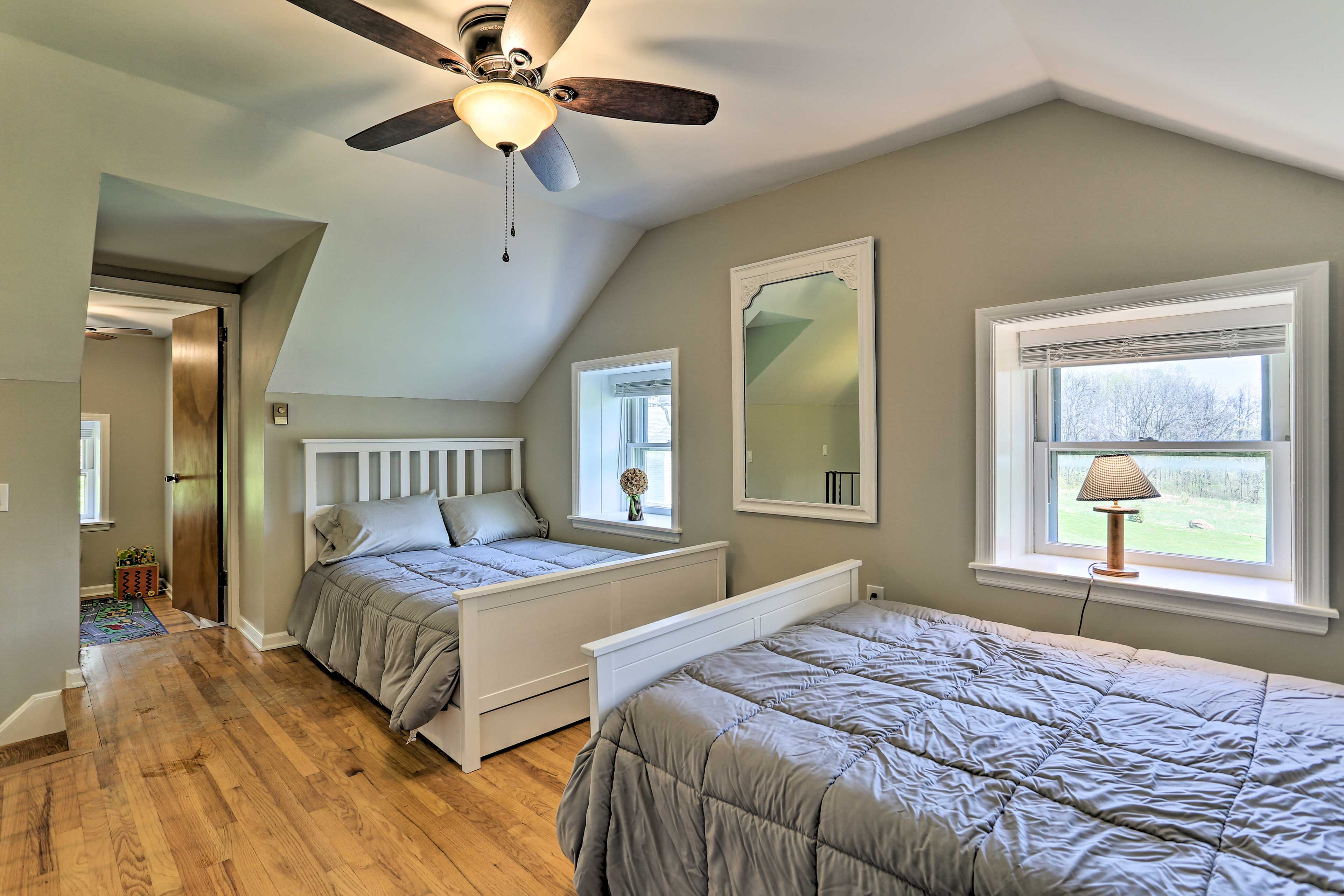 Bedroom 1 | 2 Full Beds | Stairs Required