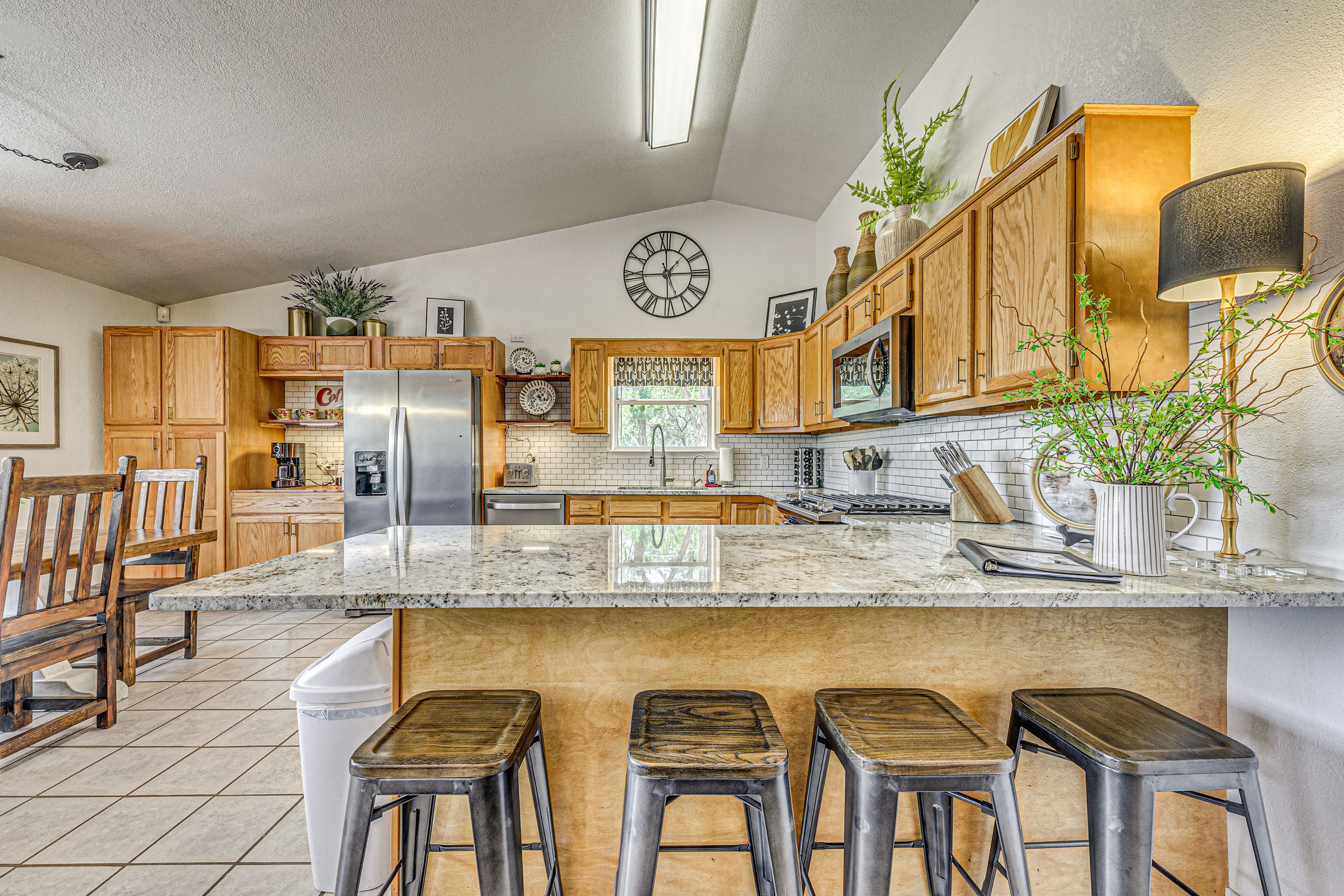 Kitchen & Dining Area | Open-Floor Plan | Free WiFi | Single-Story Home