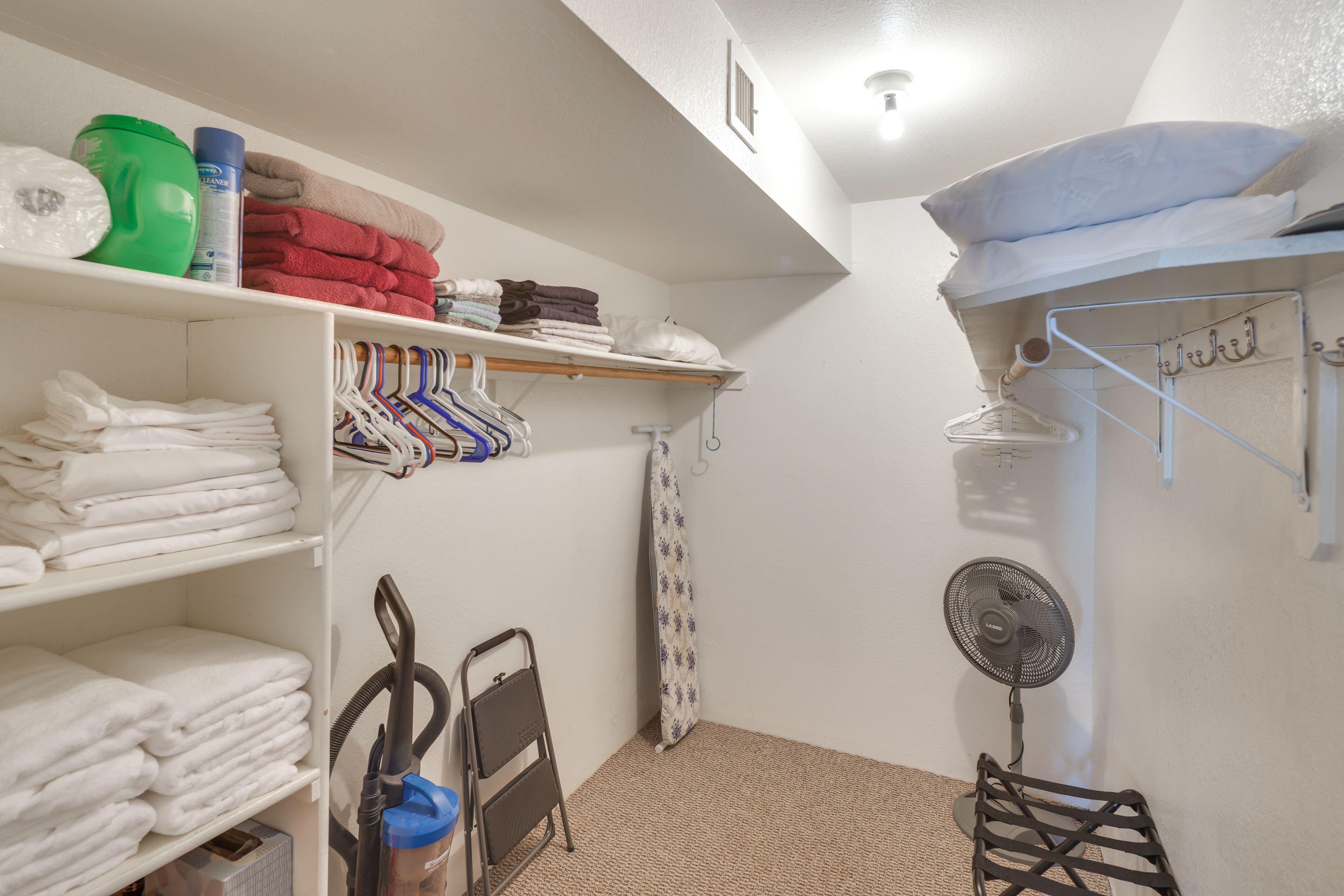 Spacious Closet | Extra Linens & Towels