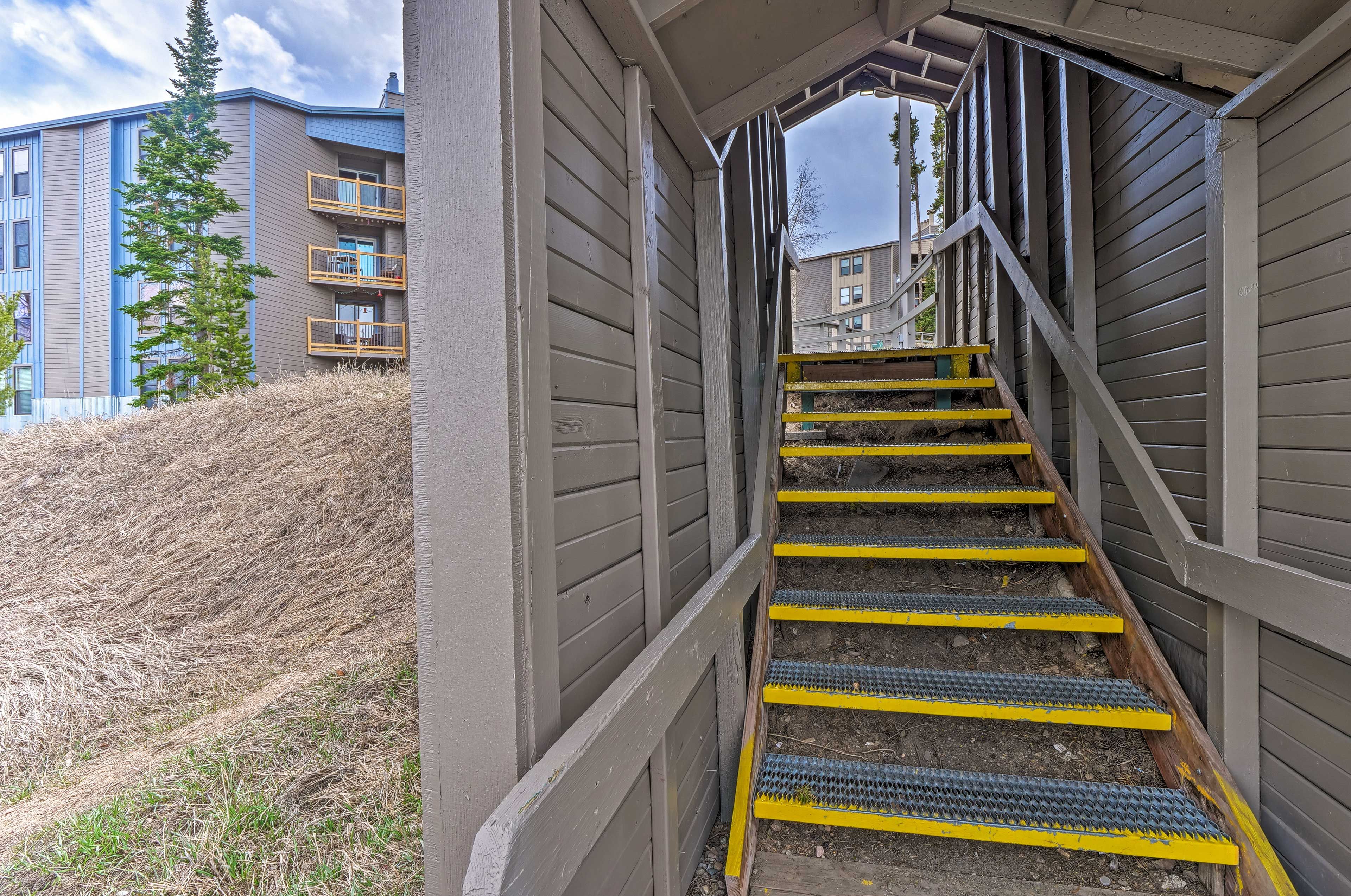 Condo Exterior | Stairs to Access