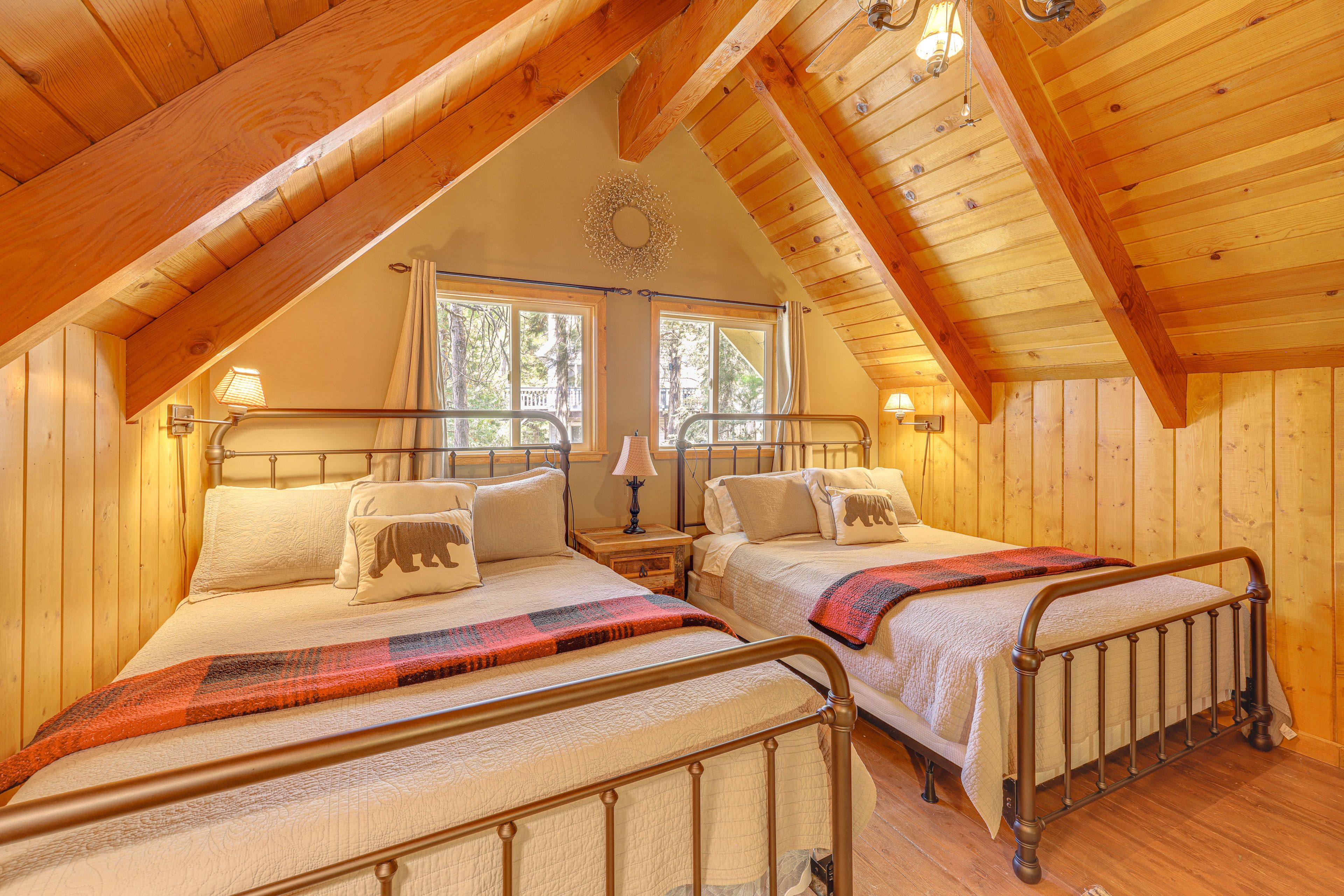 Bedroom 2 | Upper Floor | 2 Queen Beds | Desk Workspace
