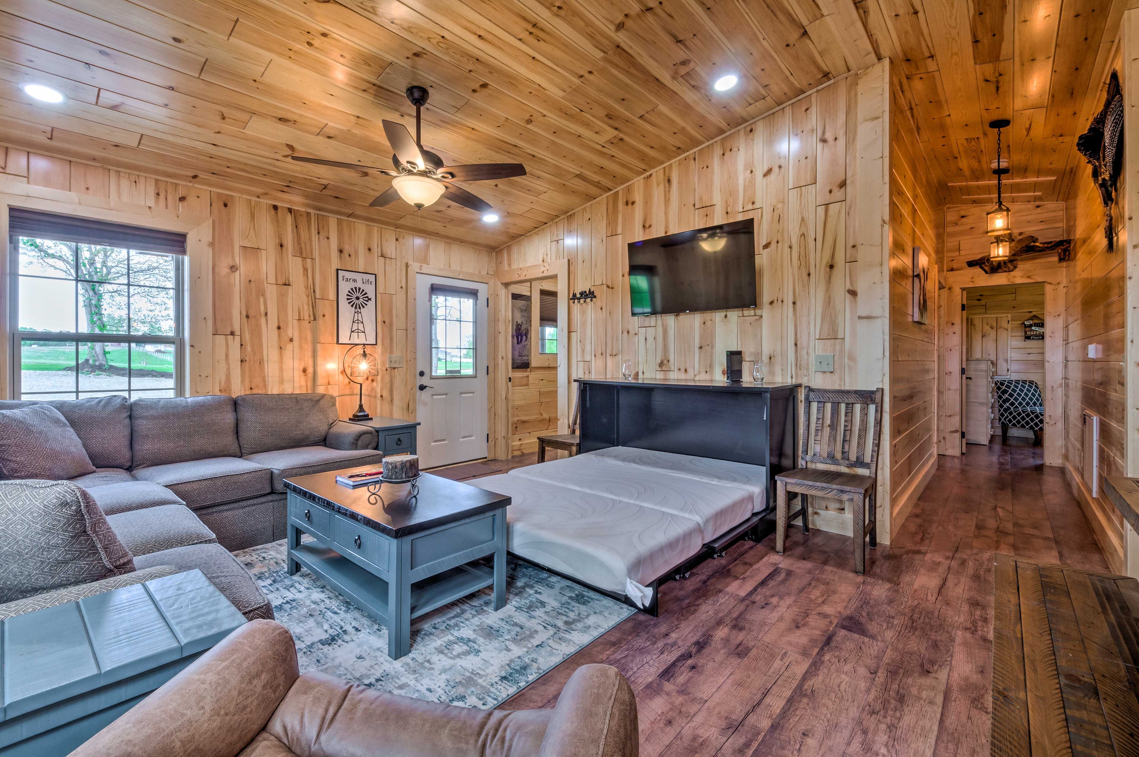 Living Room | Queen Murphy Bed | Satellite TV