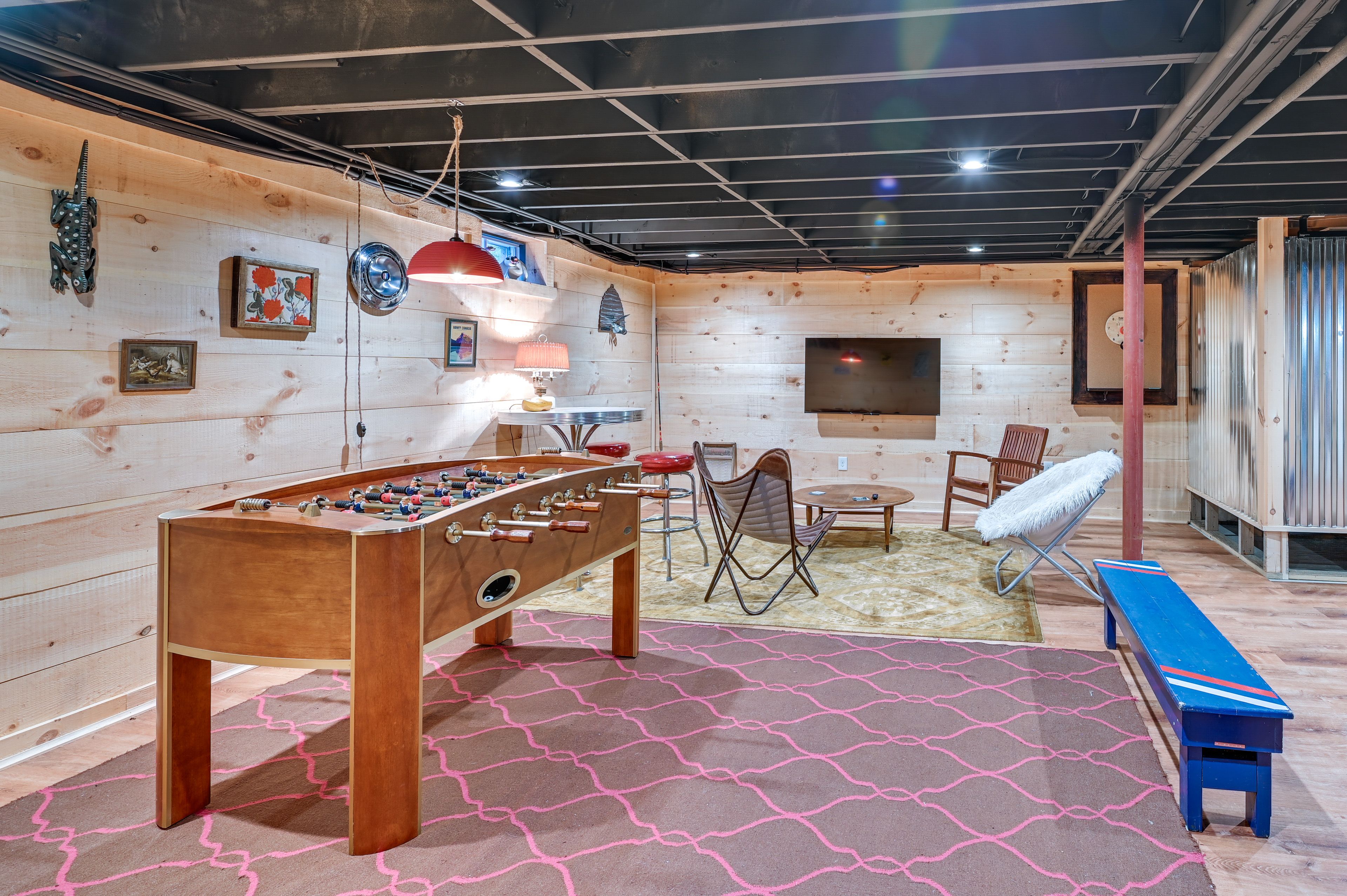 Game Room | Basement | Foosball Table | Ping Pong Table | Flat-Screen TV