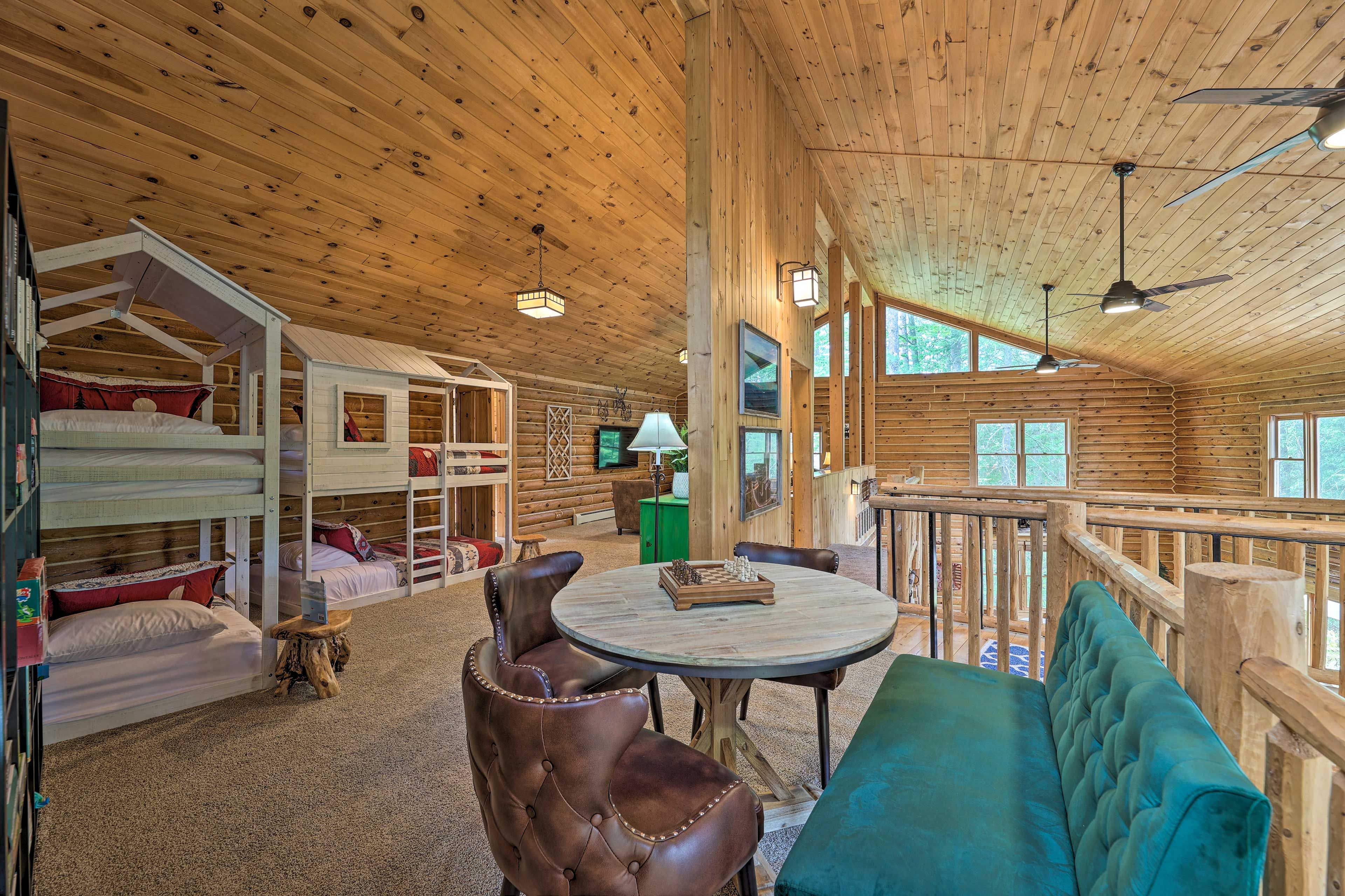 Loft Space | Living Area | 2 Twin Bunk Beds | Futon