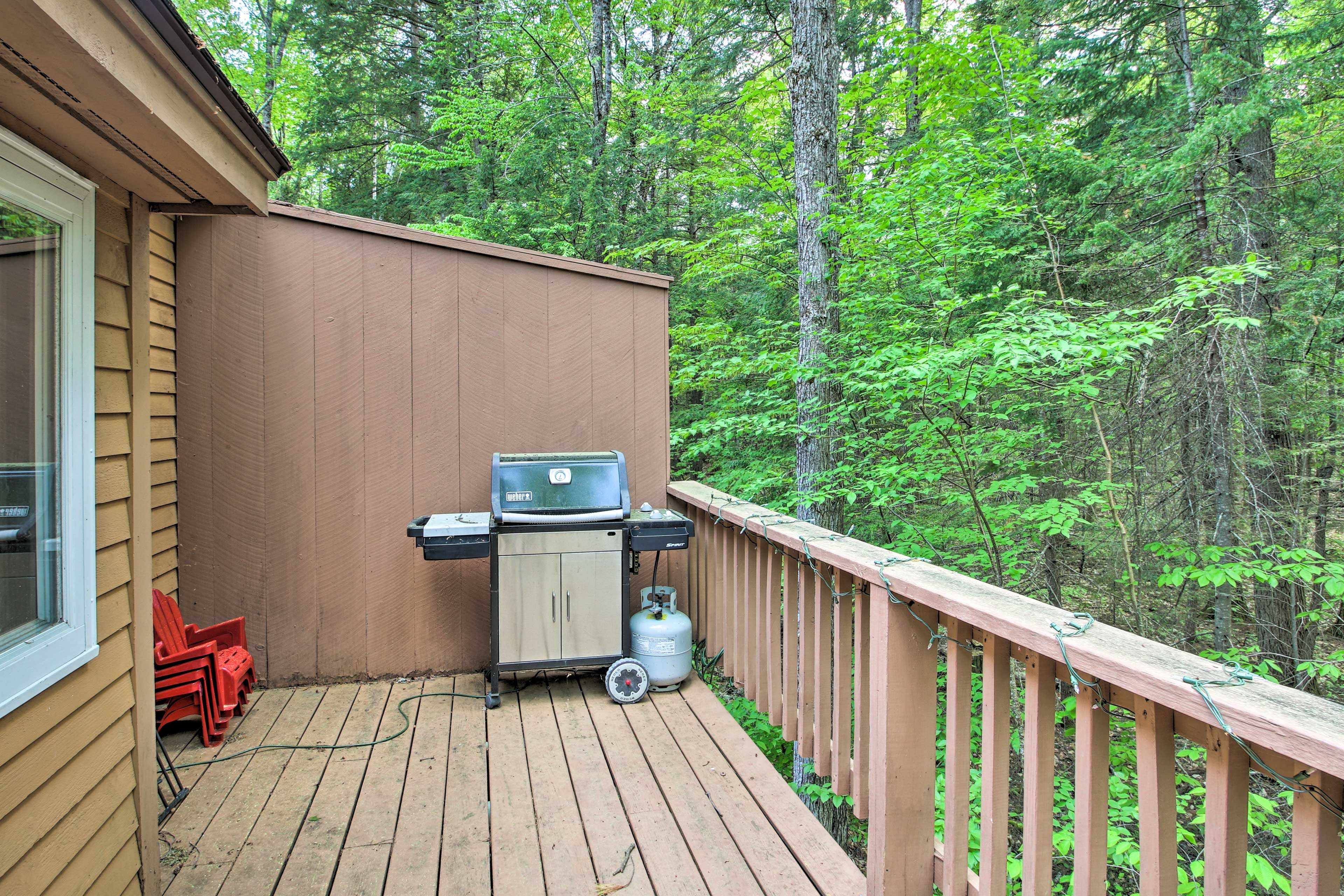 Back Deck | Weber Gas Grill | Adirondack Chair Seating