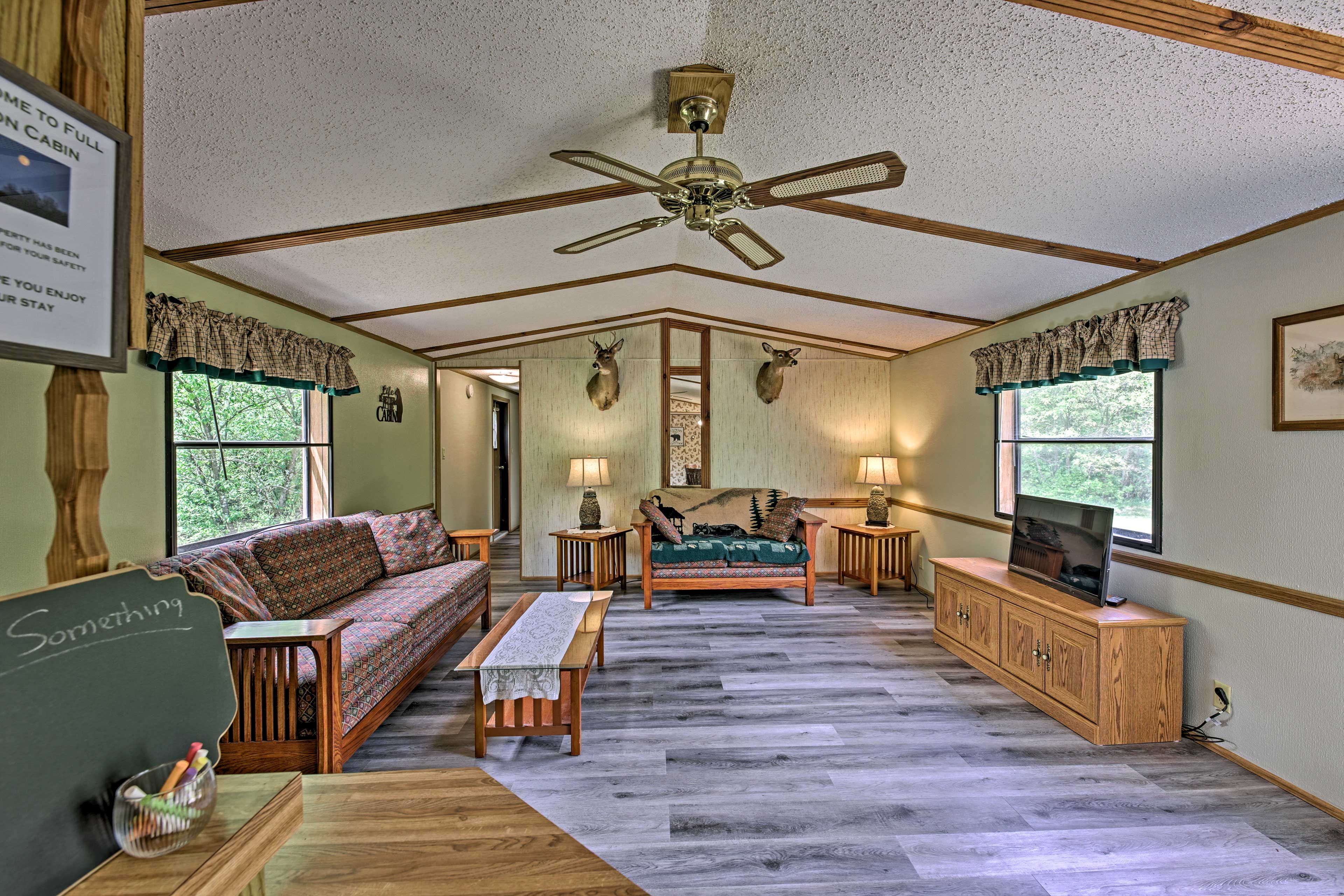 Arkdale Vacation Rental | 3BR | 2BA | 1-Story Cabin | 1,200 Sq Ft