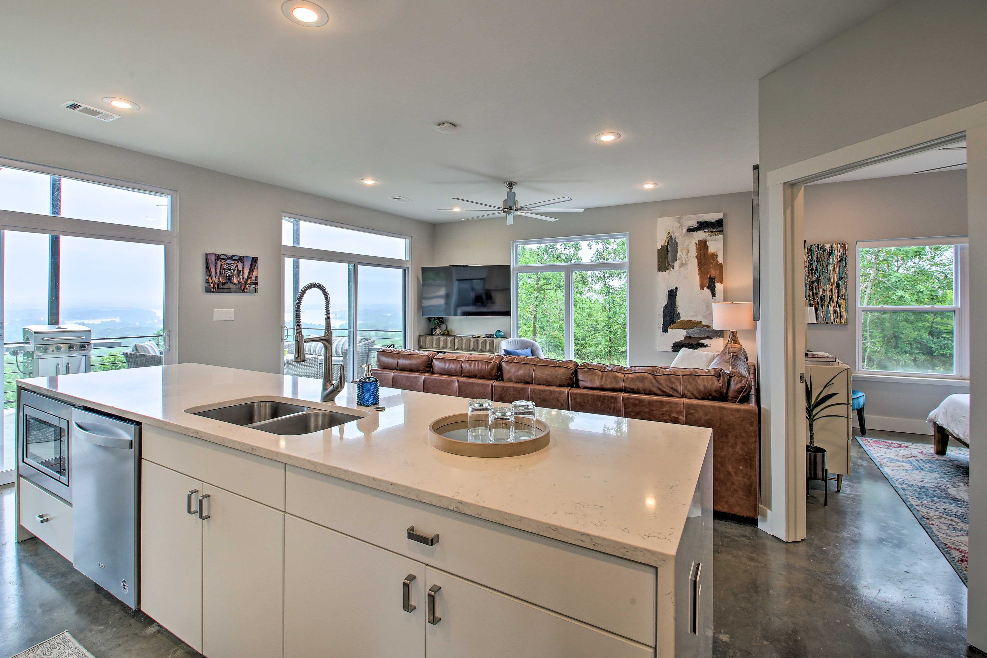 Kitchen Overlooking Living Area