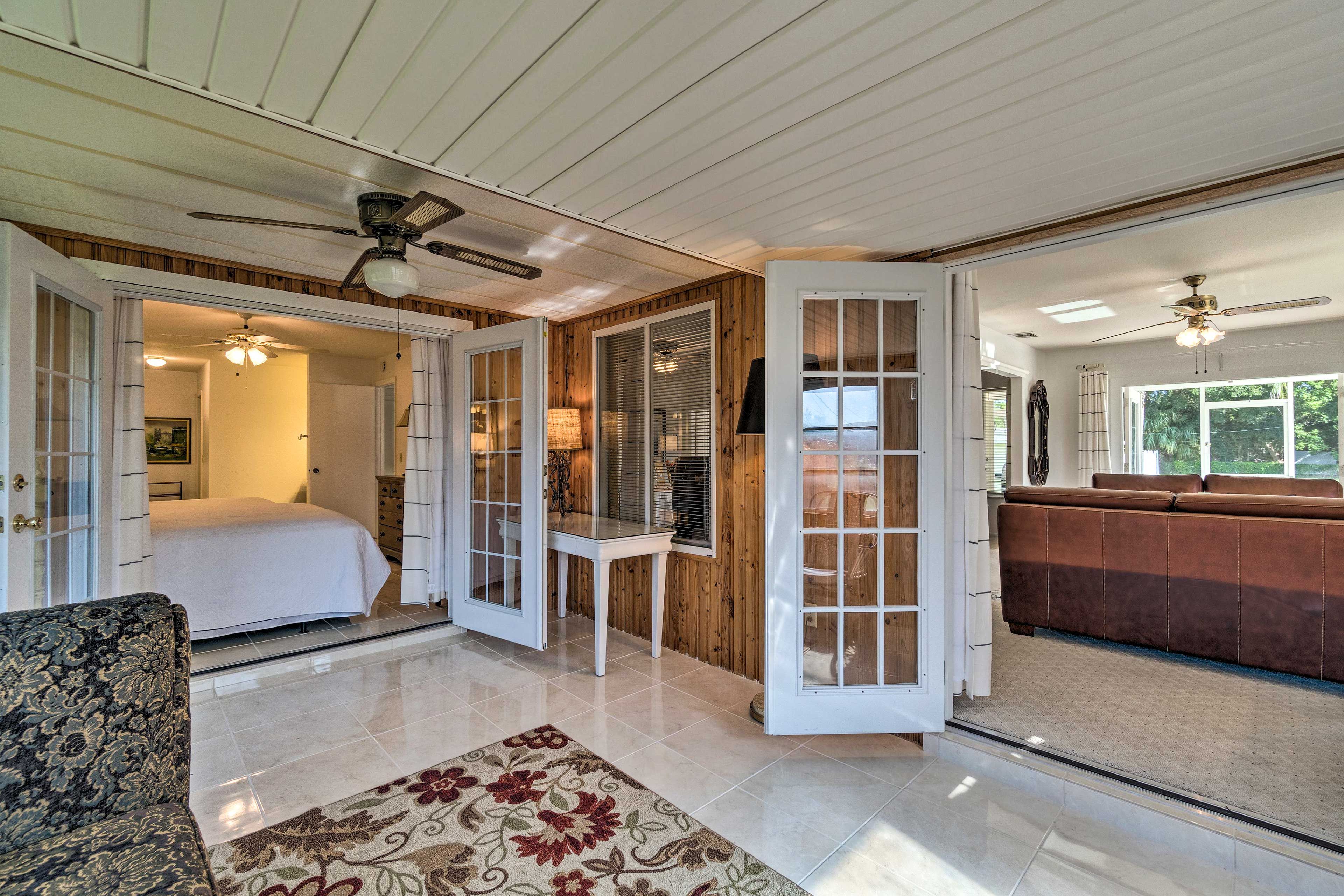 Four-Season Room | French Doors | Curtains For Privacy