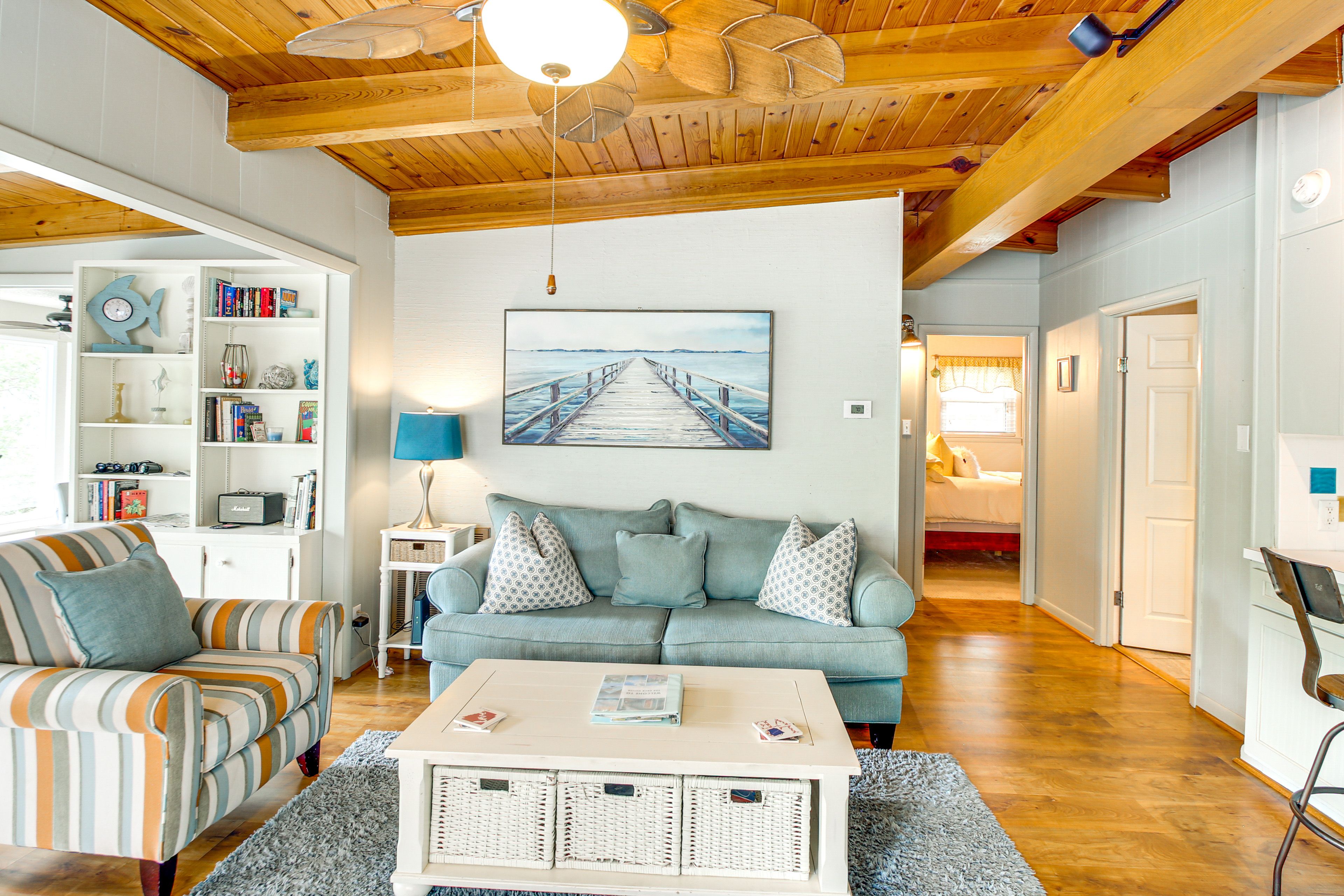 Living Room | Wood-Burning Fireplace | Smart TV