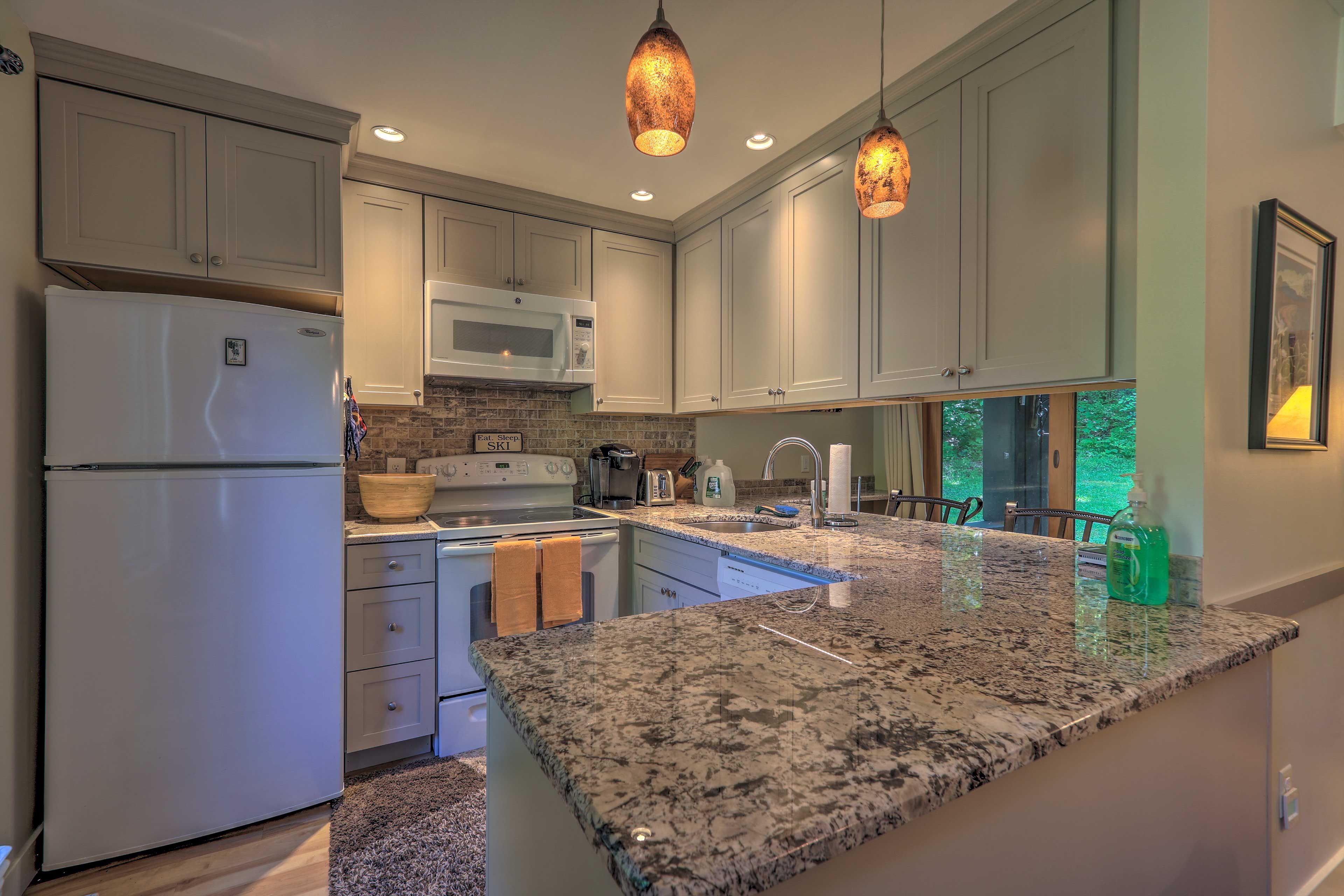Kitchen | 1st Floor | Fully Equipped | Cooking Basics | Access to Back Deck