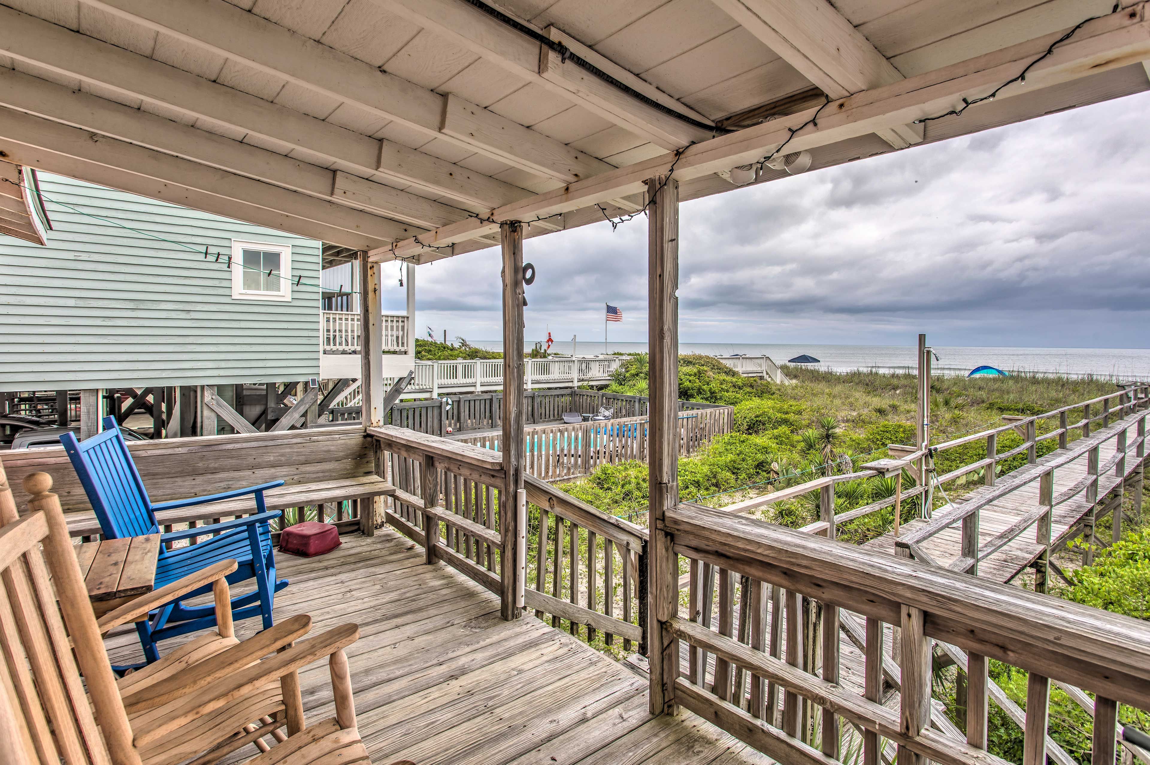 Holden Beach Vacation Rental | 3BR | 1BA | 900 Sq Ft | Stairs Required