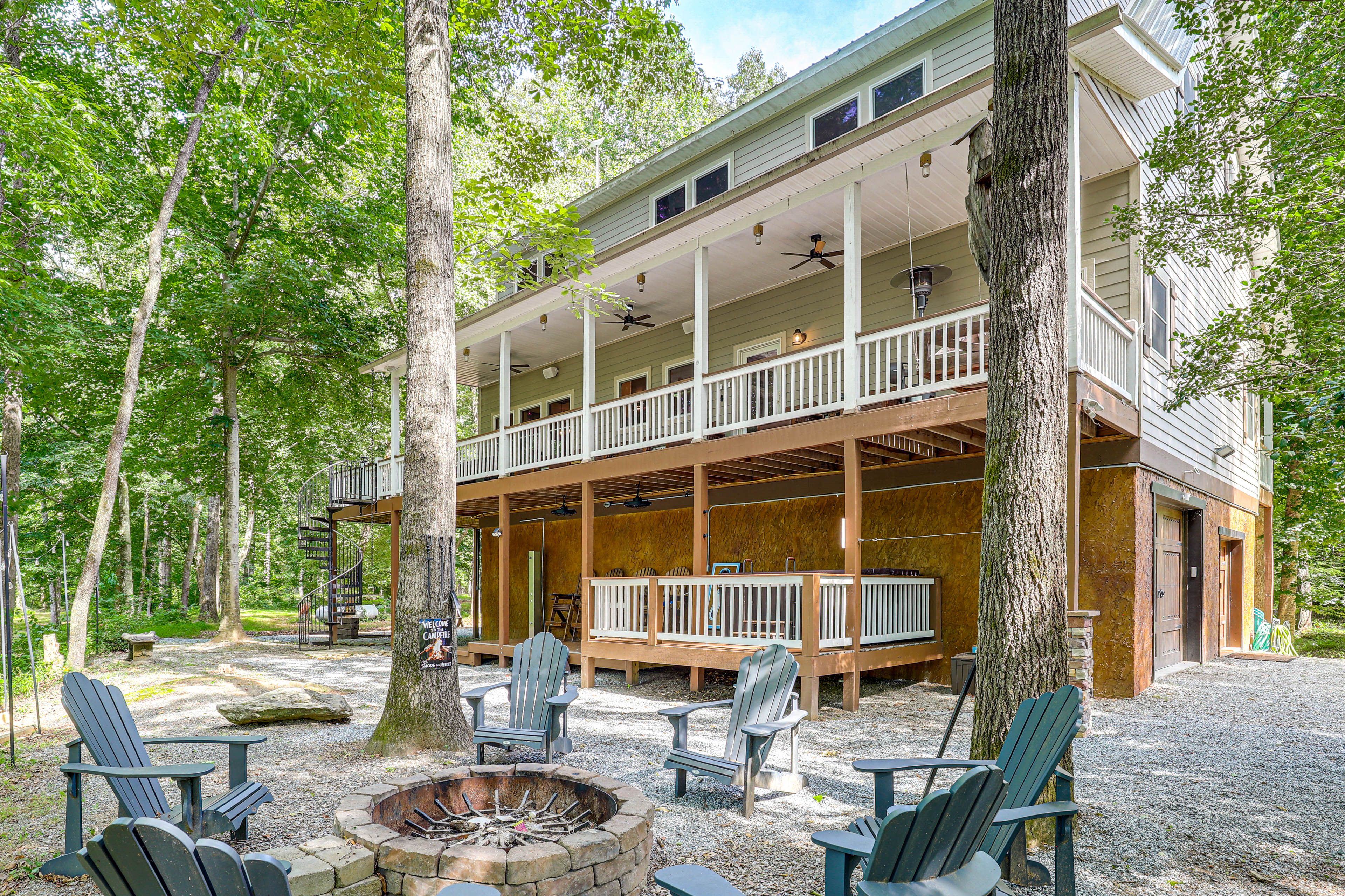 Exterior | 3-Story Home | Fire Pit