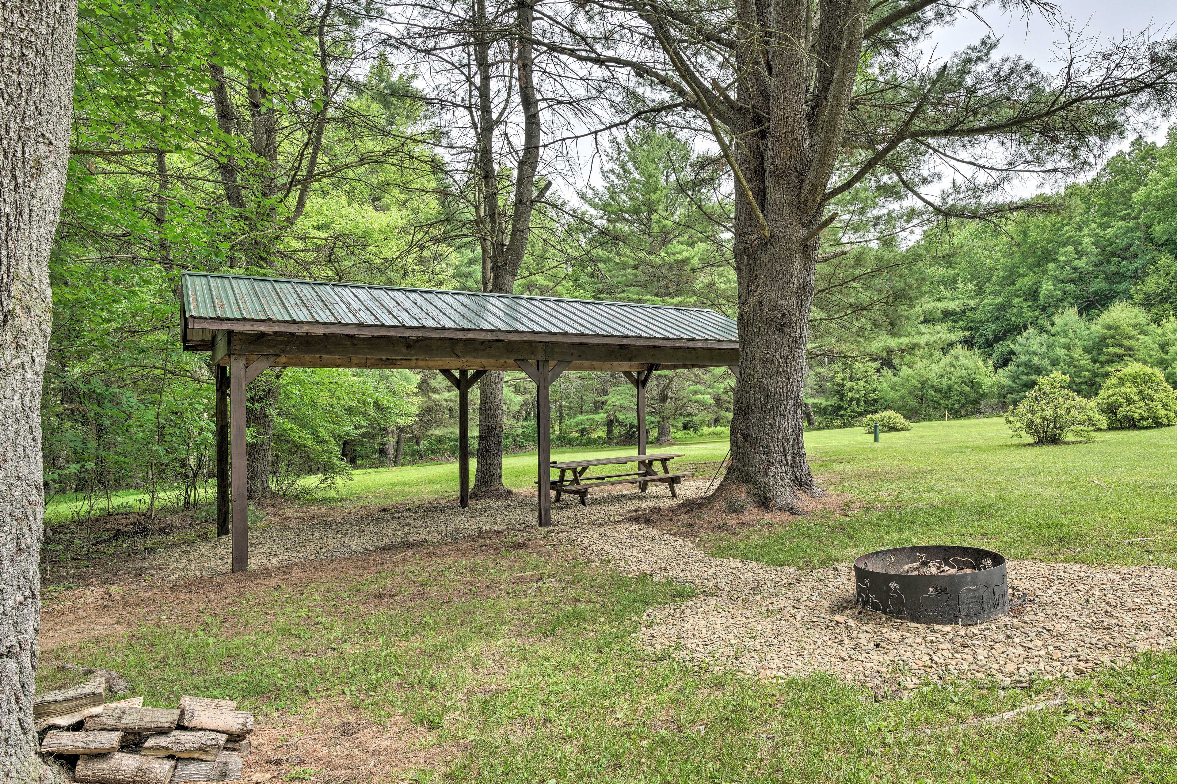 Exterior Space | Fire Pit | Covered Picnic Table